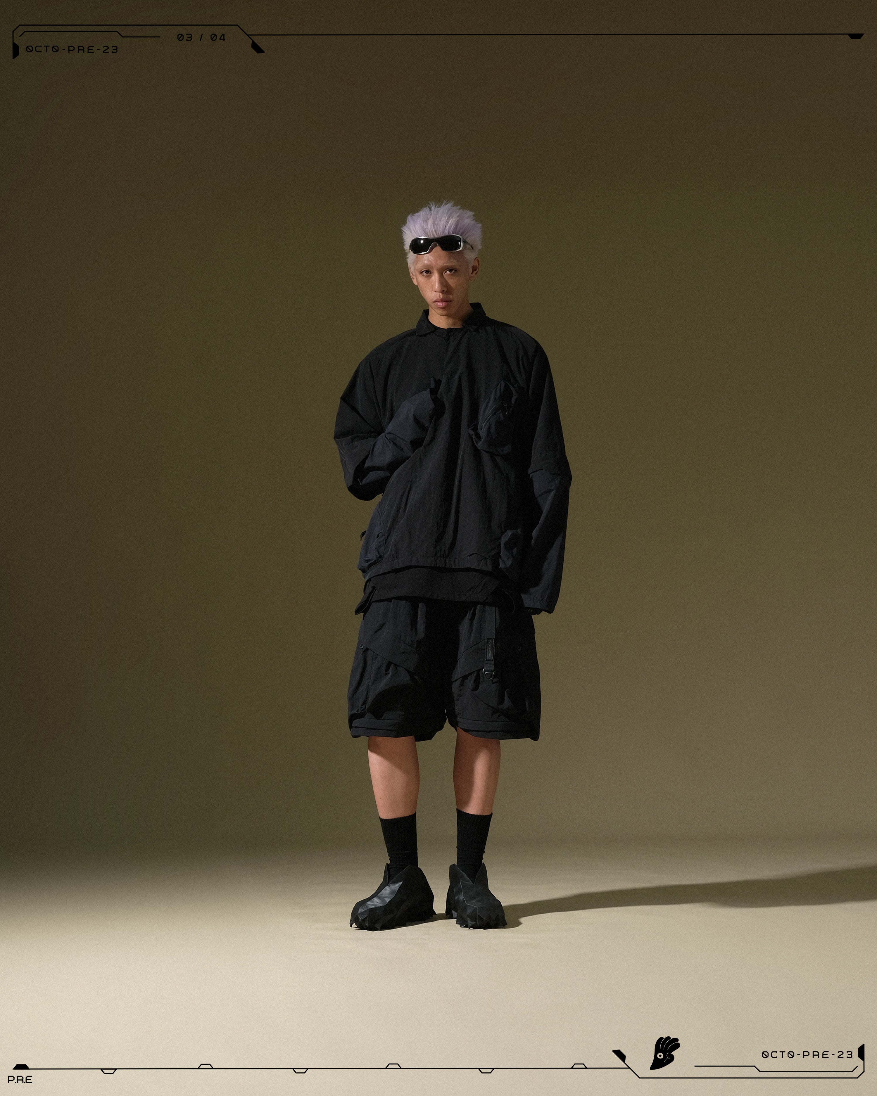 PRE - SEASON  — PT23-012 Detachable Dual Form Shirt (Black)