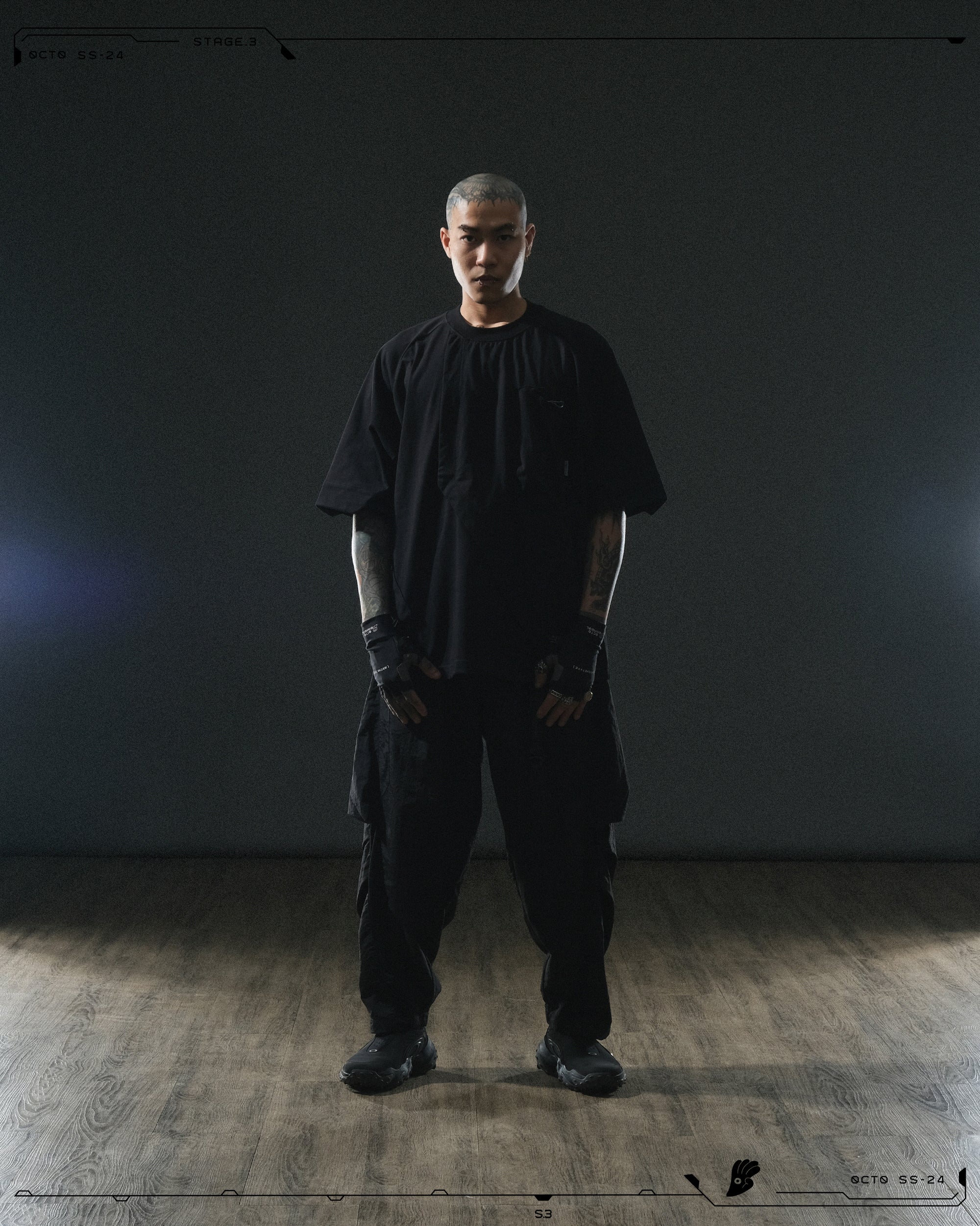 S24 / 13 — P -02  Tornado Arc Wide Pants (Black)