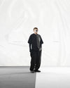 S24  / C-04-T   Dual Stitching Oversized T-shirt  (Black)
