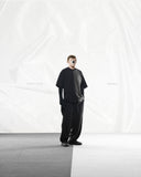 S24  / C-04-T   Dual Stitching Oversized T-shirt  (Black)