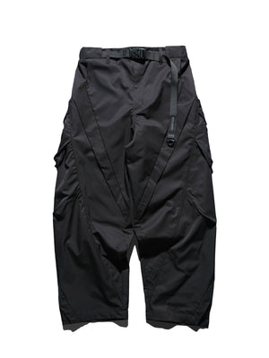 AW23 / 07 —  P23-132  Reverse V-Shape Visor Camber cone Pants  (Black)