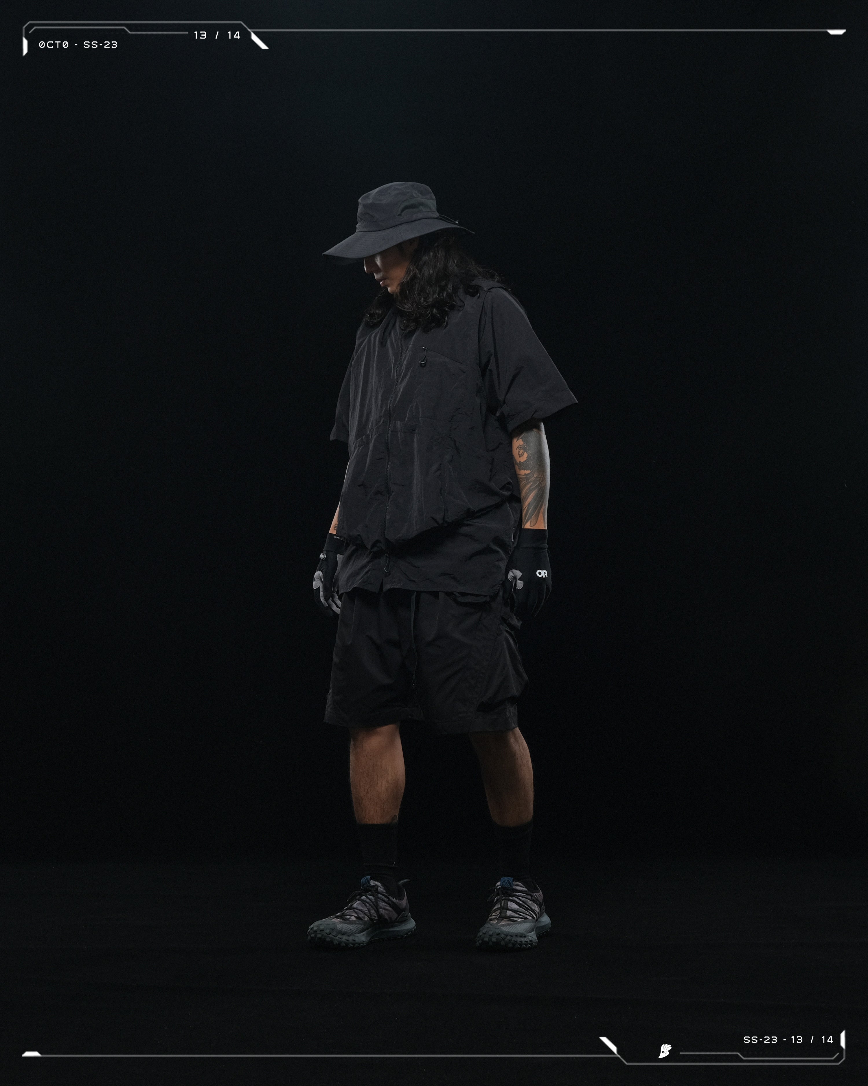 SS23 / 14 —  S23-070 Penetrate Pocket Shorts  (Black)