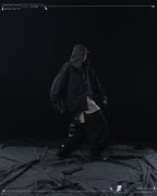 AW23 / 02 —  P23-130 Trapezoidal V-Shape Visor Arc Wide Pants  (Black)