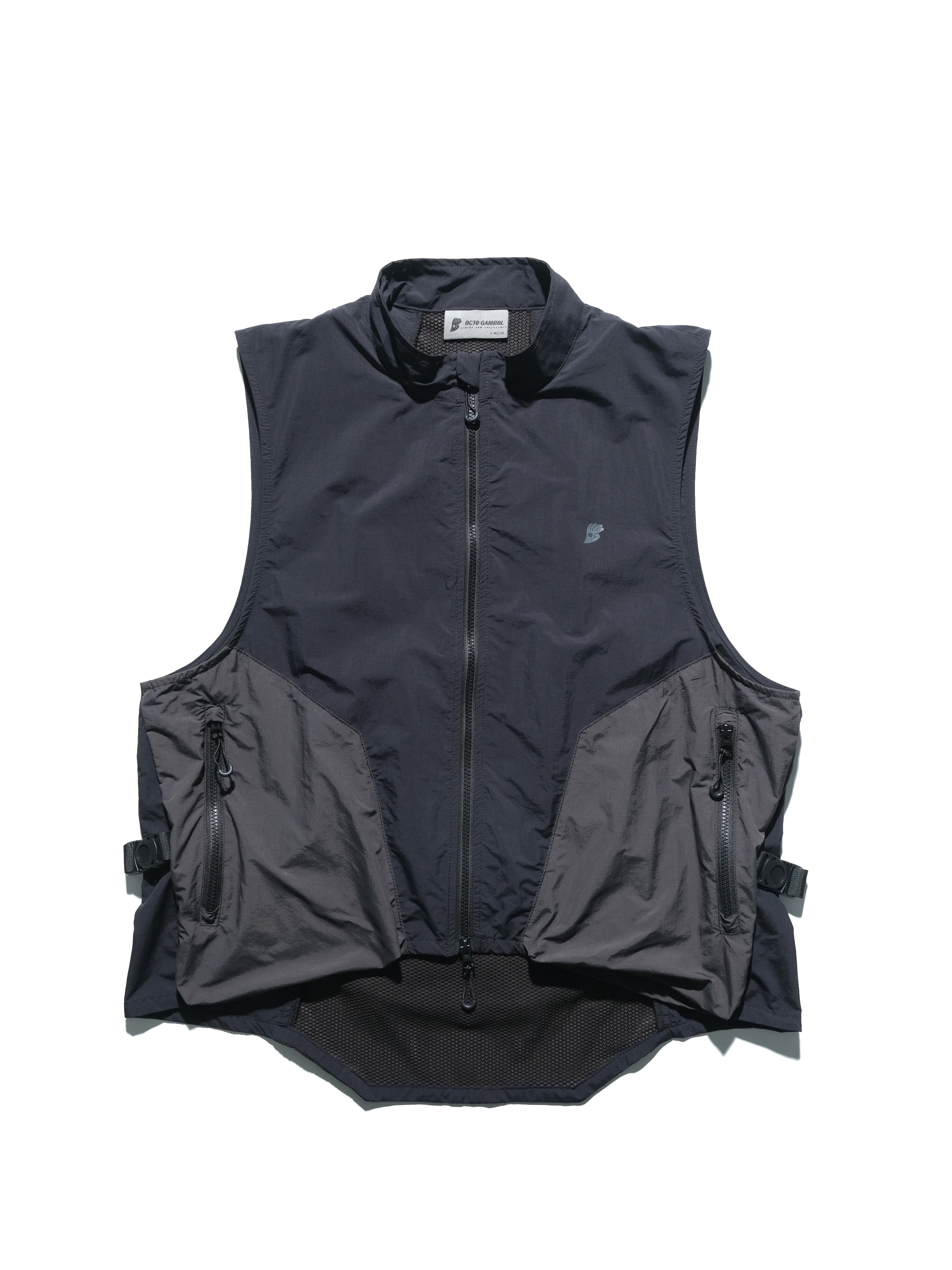 S24  / 05 —  O-01  Trapezoidal Solid Dismantle Vest  (Black)