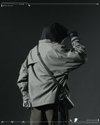 AW23 / 04 —J23-026  Oblique deformation Blazer (Pewter Green)
