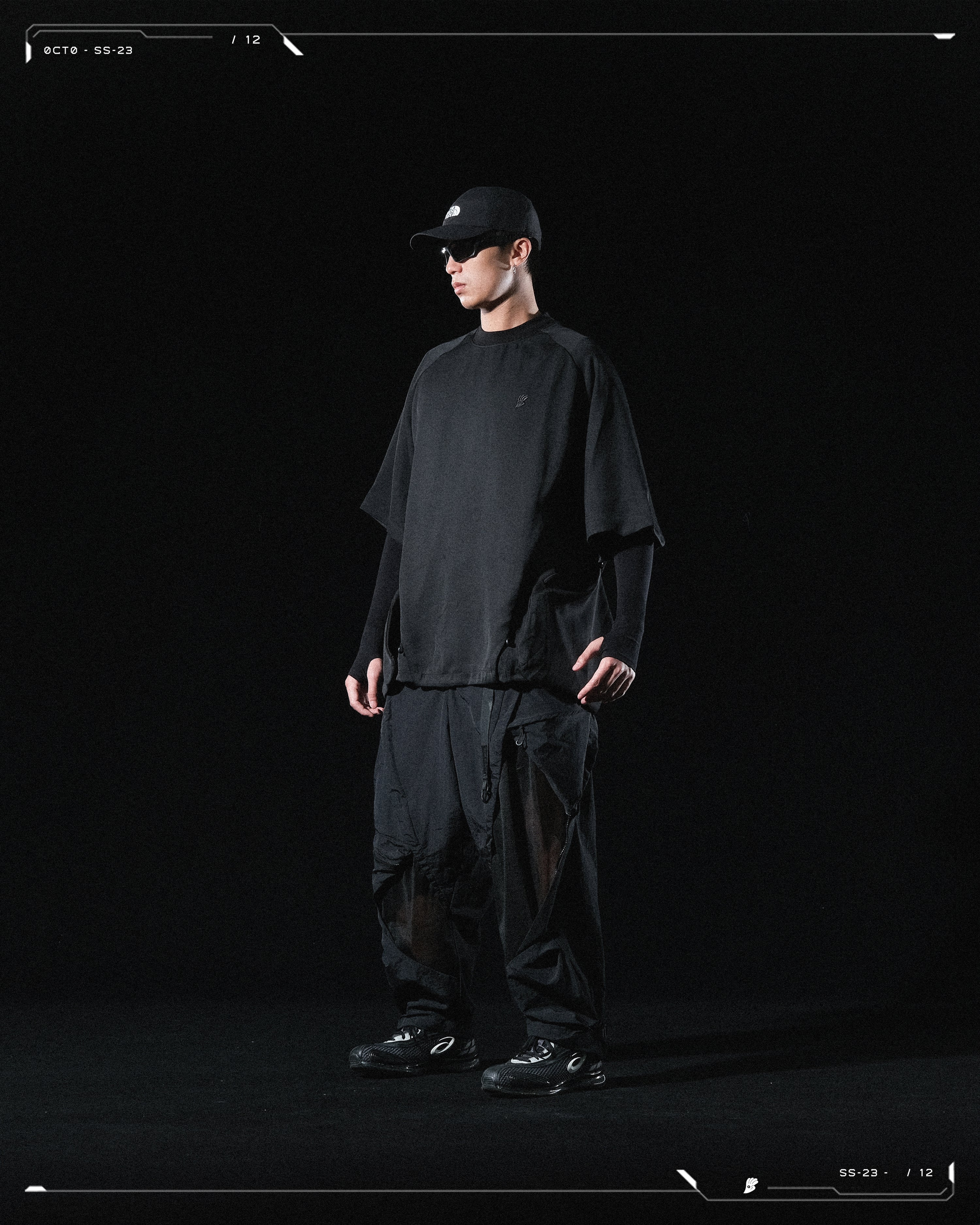SS23 / 12 —  P23-129 Rollable Pocket Pants  (Black)