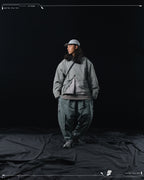 AW23 / 02 —  P23-130 Trapezoidal V-Shape Visor Arc Wide Pants  (Slate Grey)