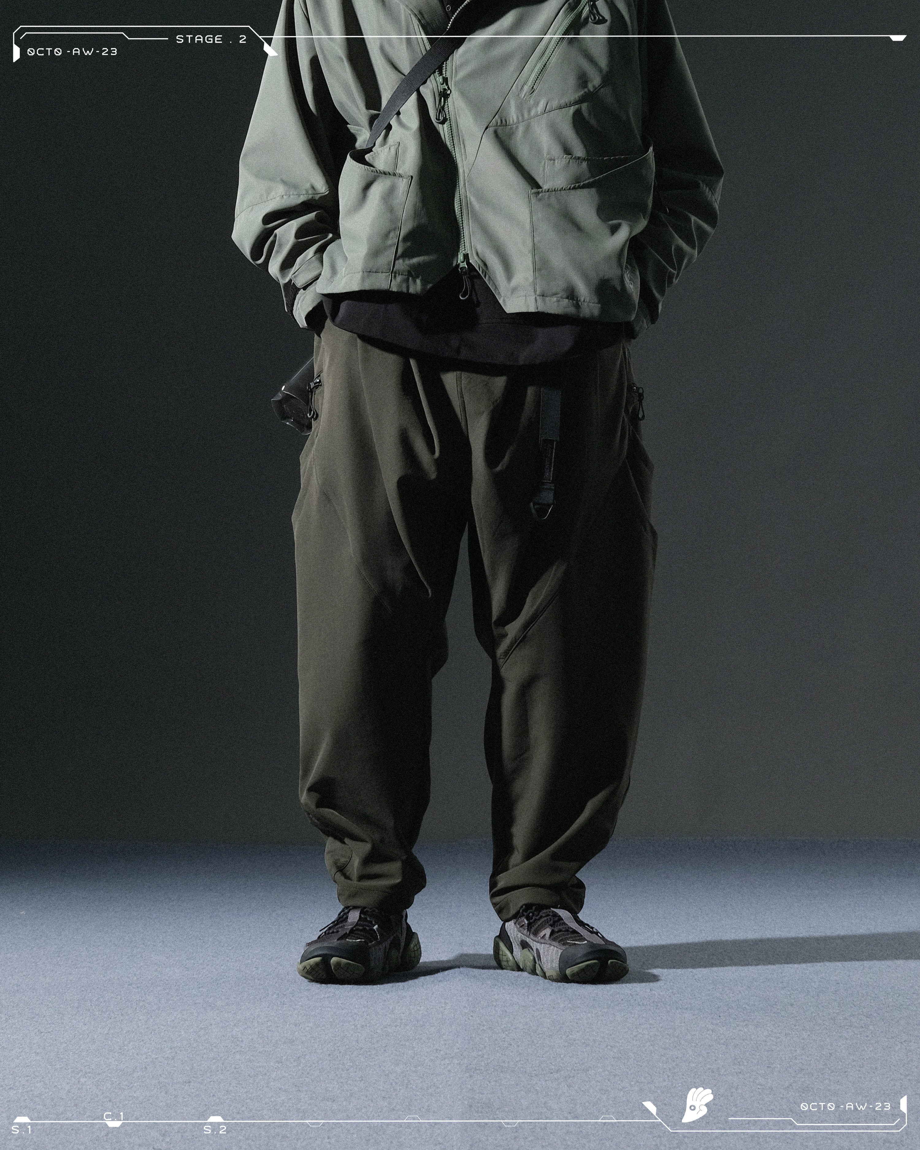 AW23 / 05 —  P23-131  Dexterous Orb Pants  (Army Green)