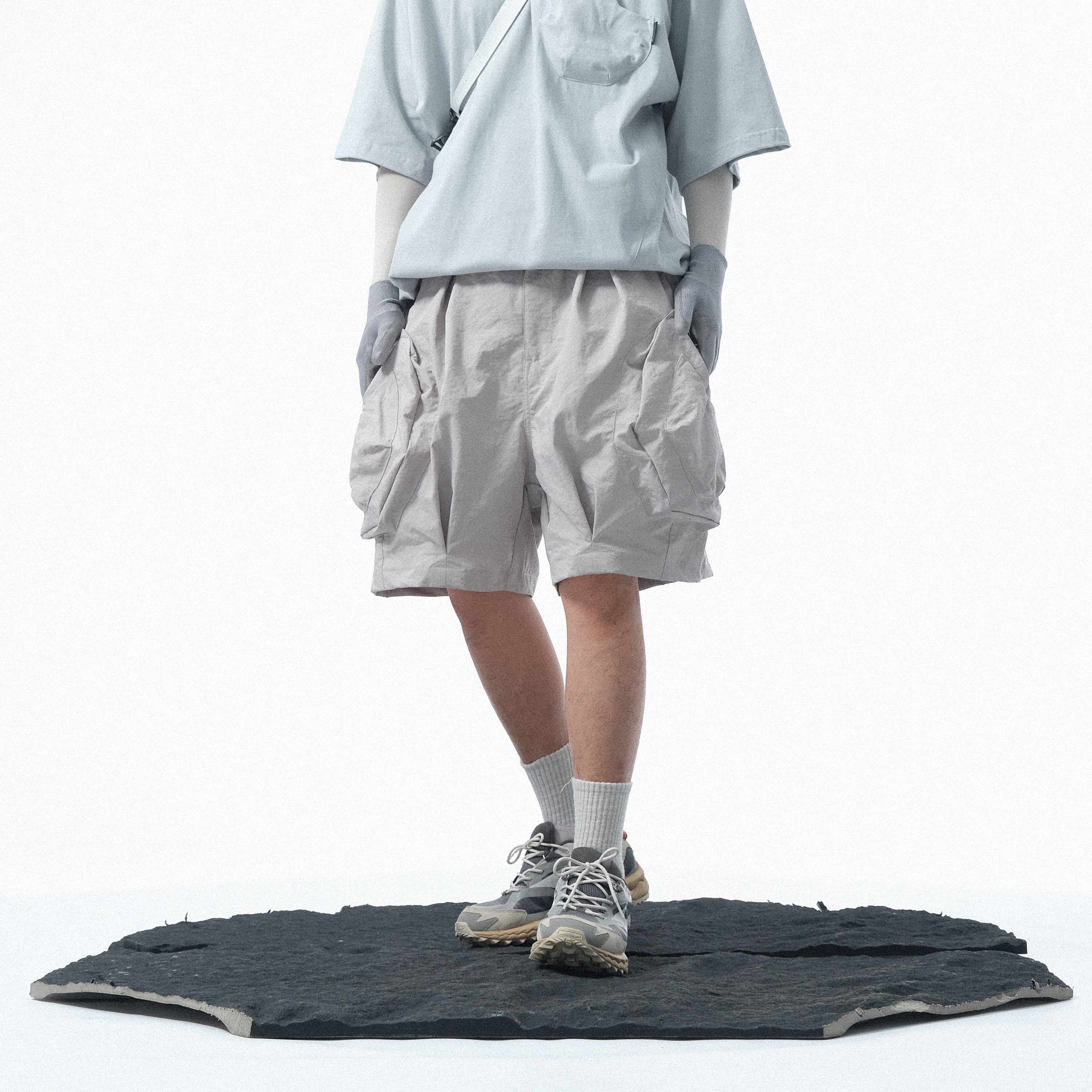Capsule 02 / CSS-107 Drill Orb Shorts (Light Grey)