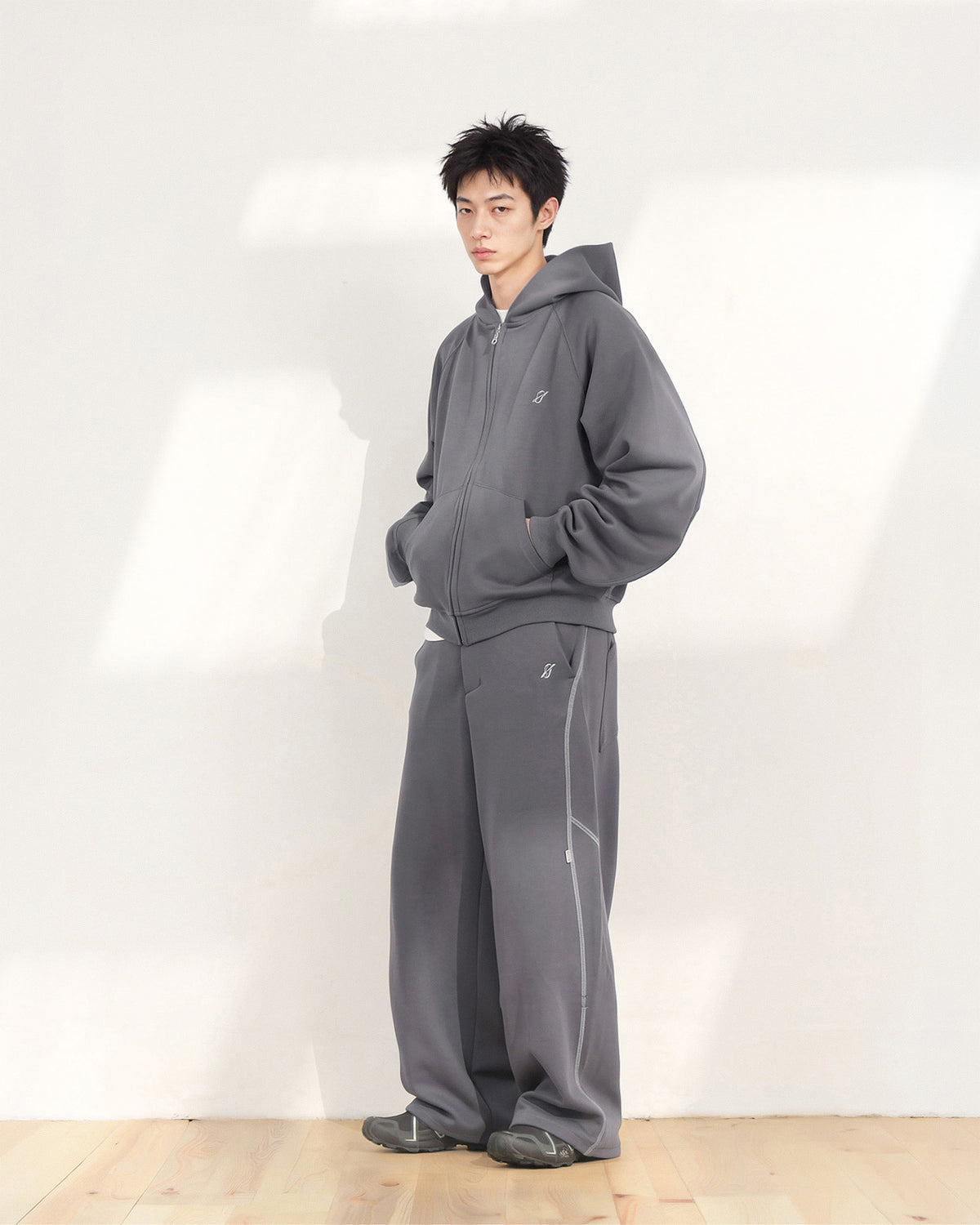 A26-PR-Z / Arc Seam Zip Hoodie (D-Grey)