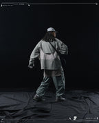 AW23 / 02 —  P23-130 Trapezoidal V-Shape Visor Arc Wide Pants  (Slate Grey)