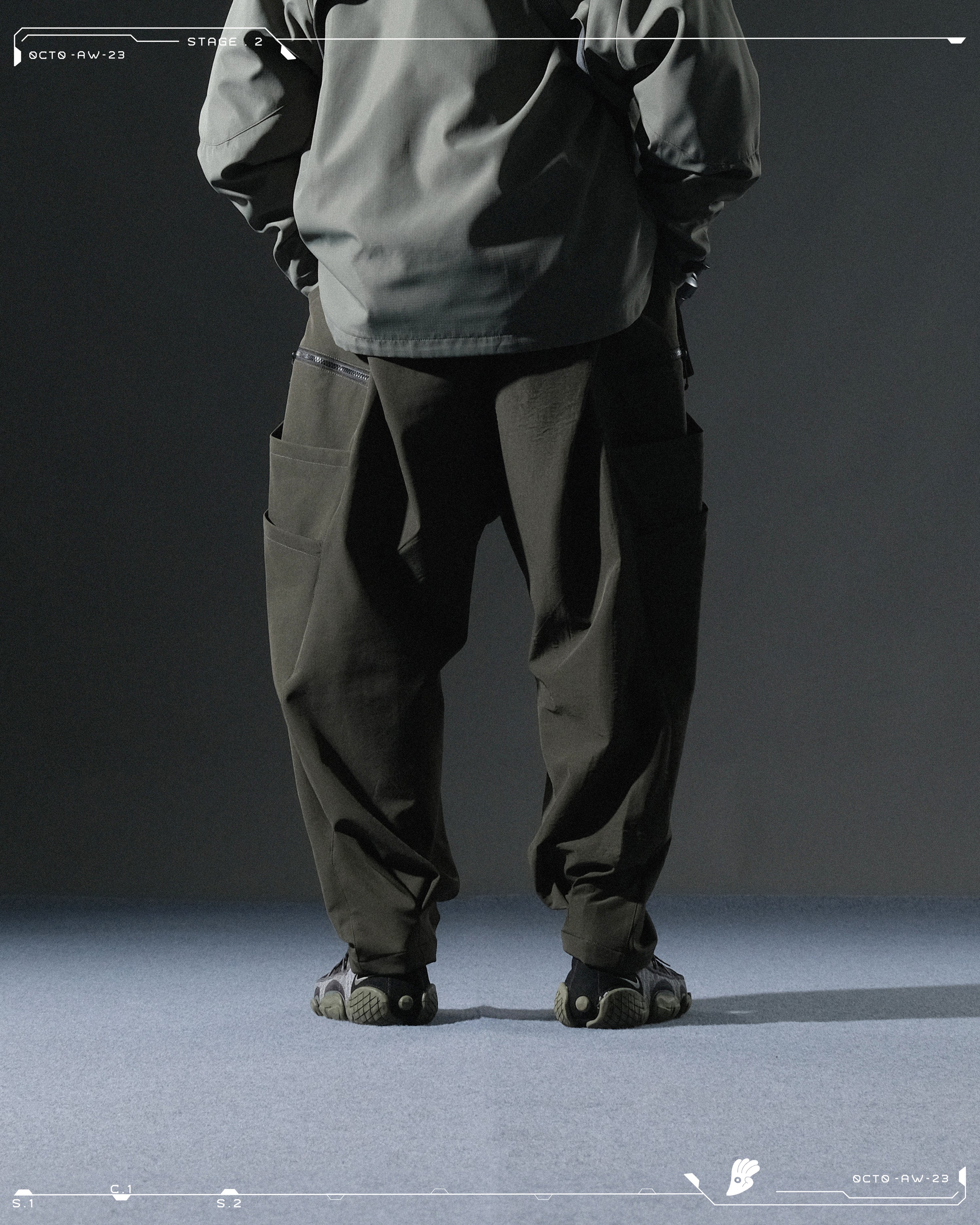 AW23 / 05 —  P23-131  Dexterous Orb Pants  (Army Green)