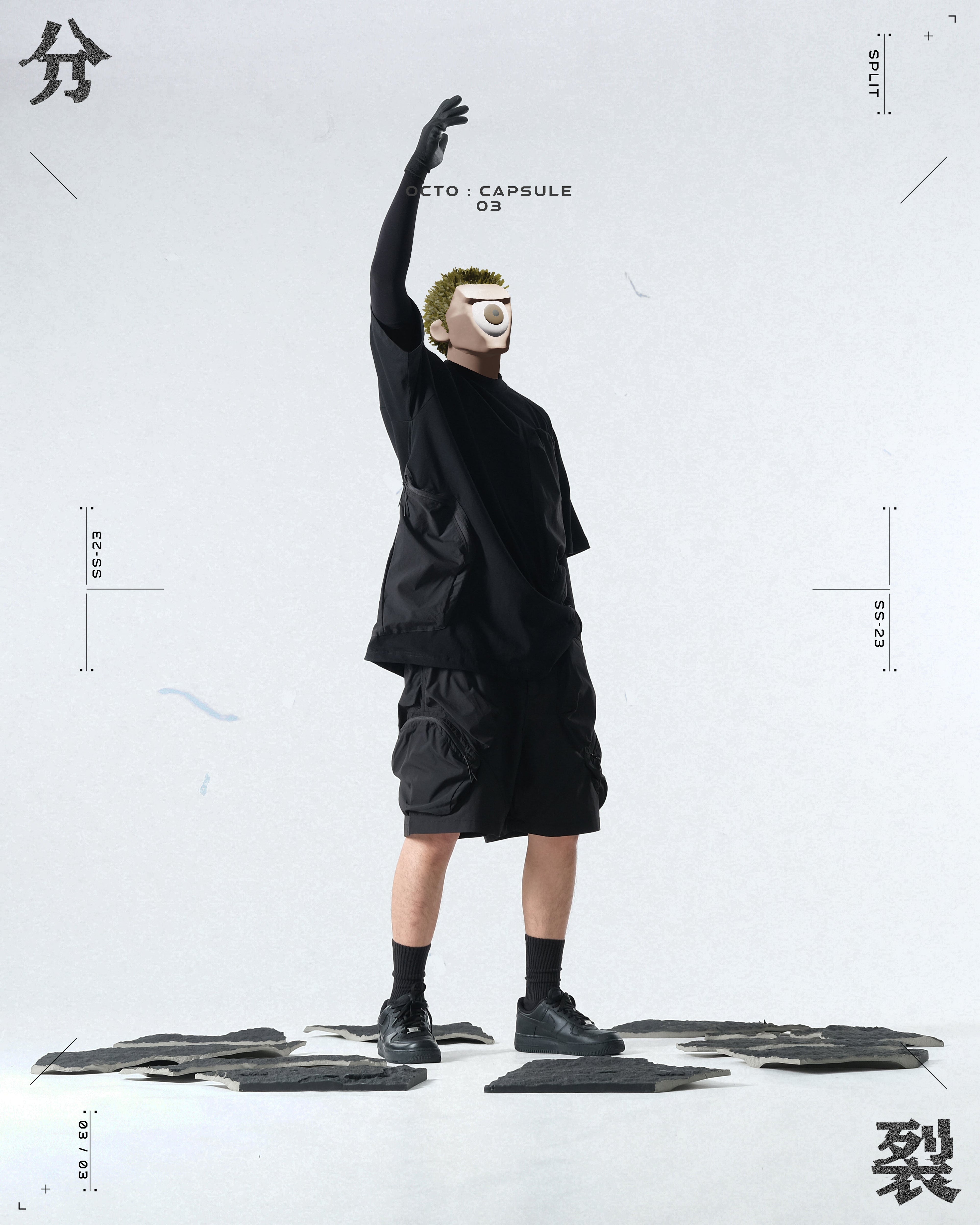 Capsule 03 / CSS-108 Split Shorts (Black)