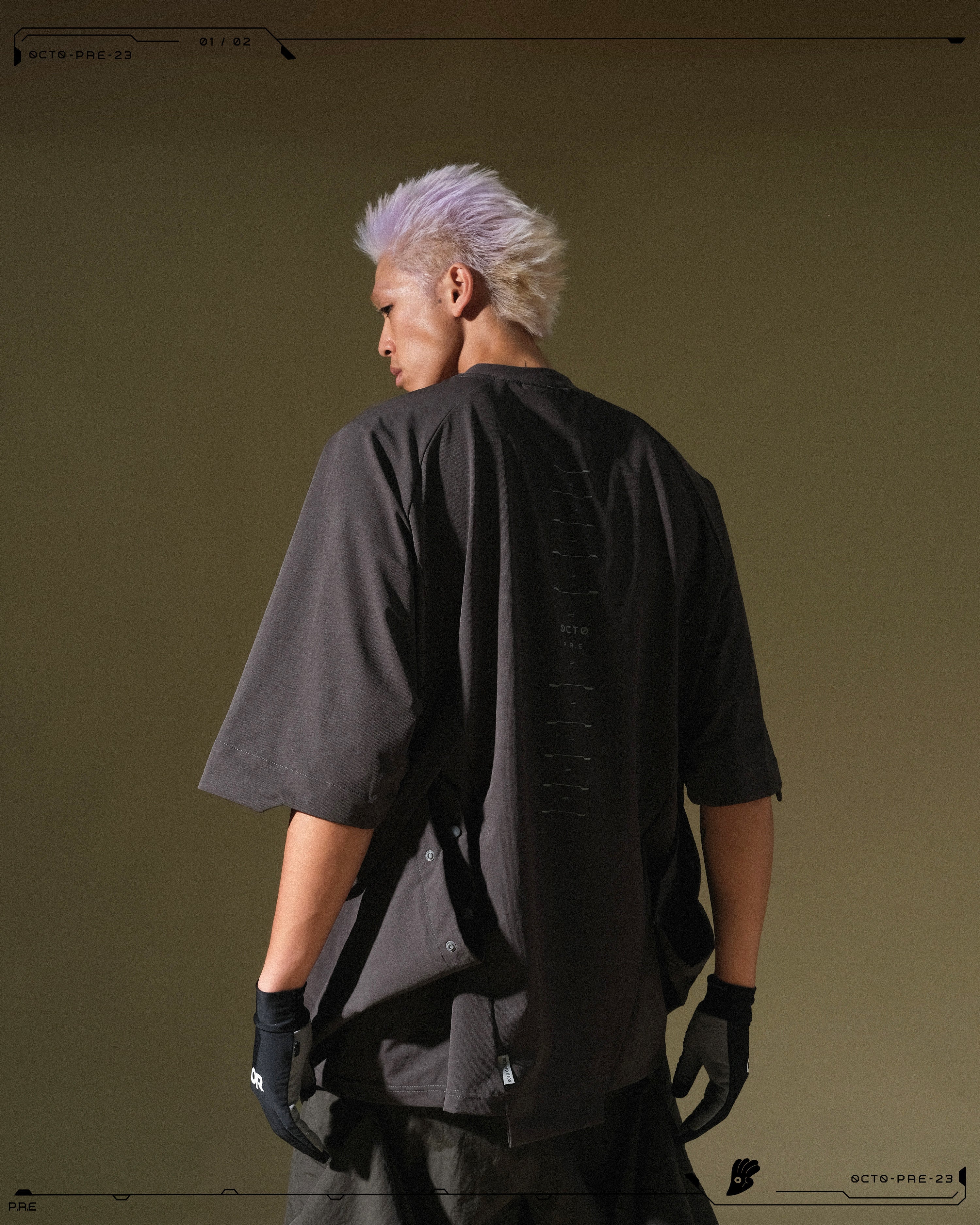 PRE - SEASON  — PT23-011 Detachable Sleeves T-shirt  (Gauntlet Grey)