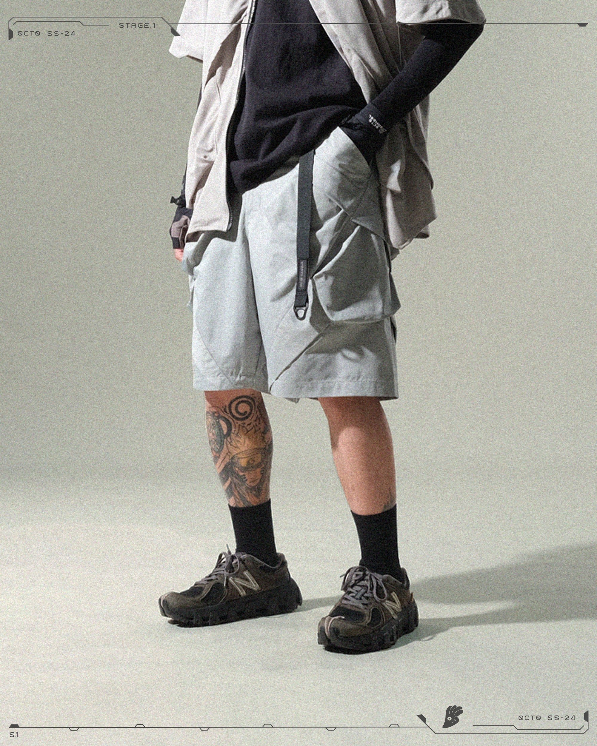 S24 / 02 — S-01  Radial Visor Shorts  (Slate Grey)
