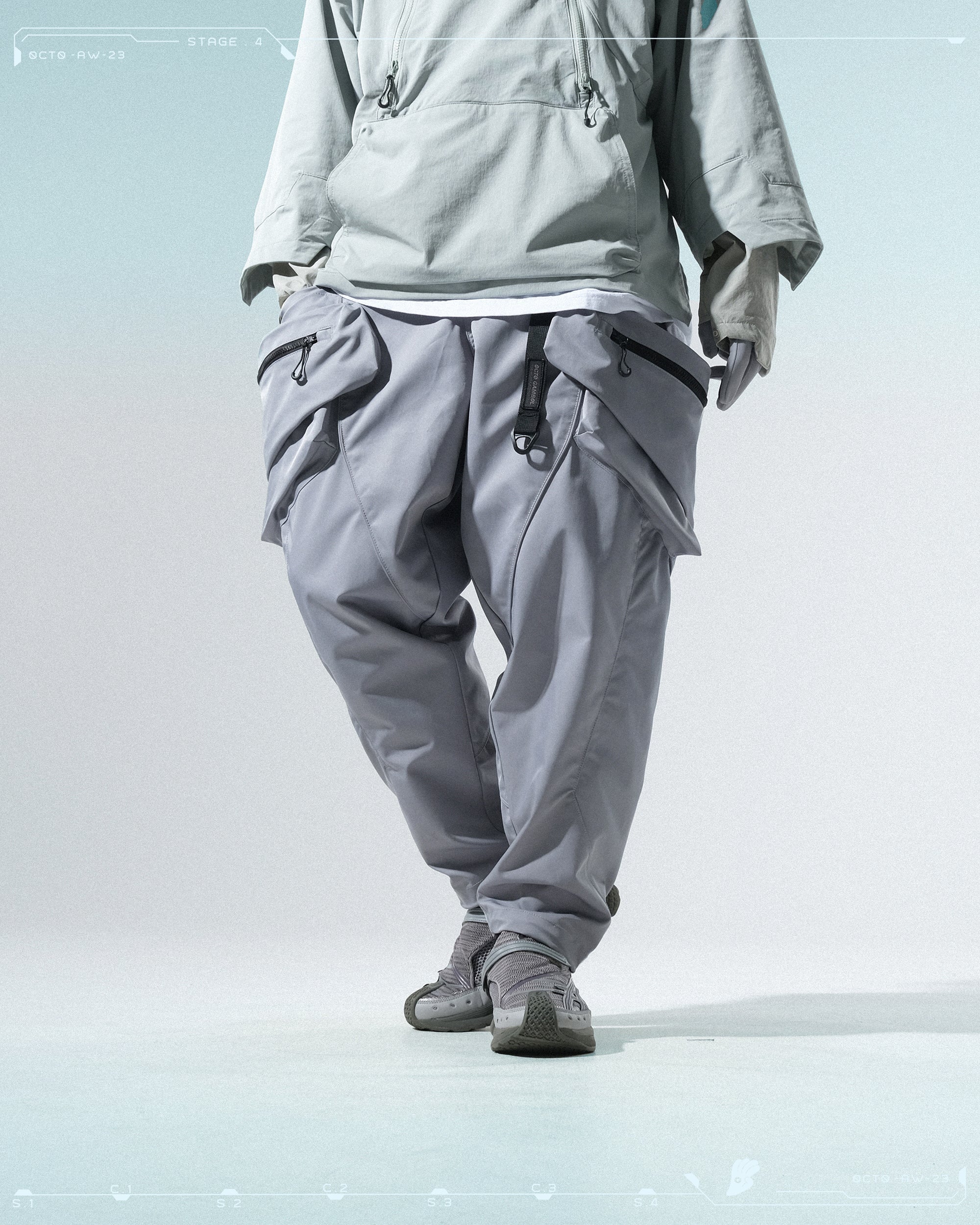 AW23 / 12 —  P23-134 Hollow Pocket Access Orb Pants  (Bright Grey)