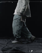 AW23 / 02 —  P23-130 Trapezoidal V-Shape Visor Arc Wide Pants  (Slate Grey)
