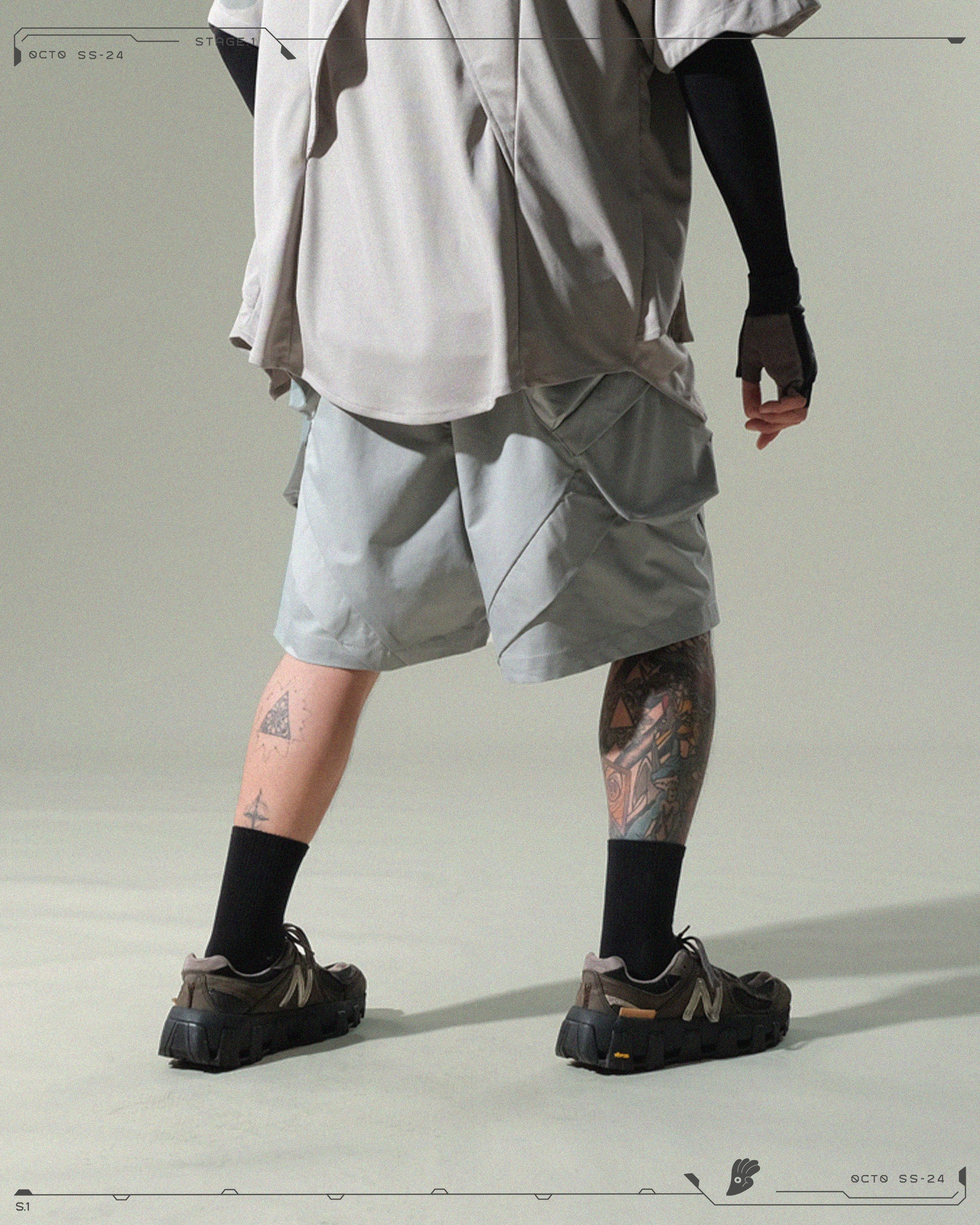 S24 / 02 — S-01  Radial Visor Shorts  (Slate Grey)