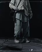 AW23 / 02 —  P23-130 Trapezoidal V-Shape Visor Arc Wide Pants  (Slate Grey)