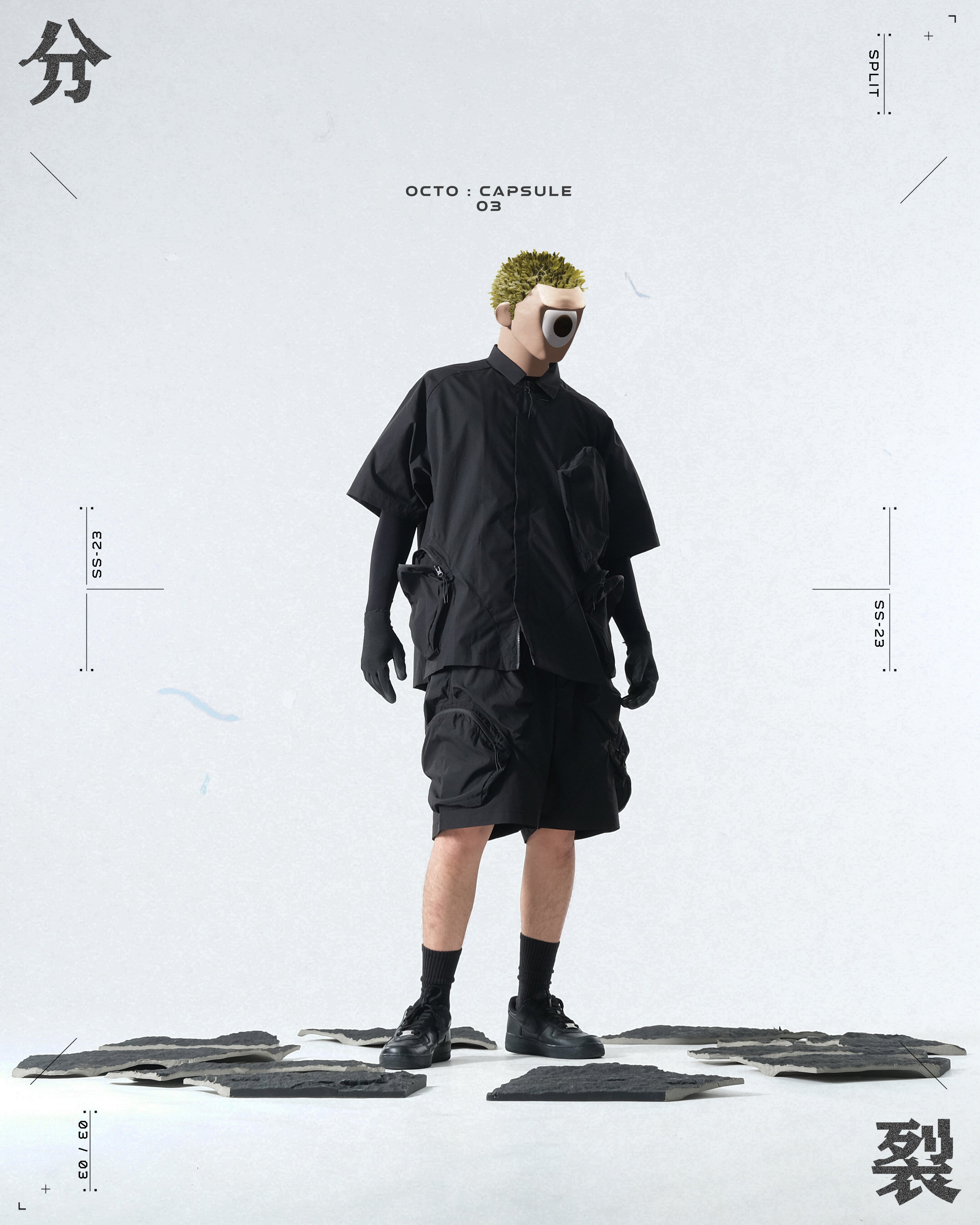 Capsule 03 / CSS-108 Split Shorts (Black)