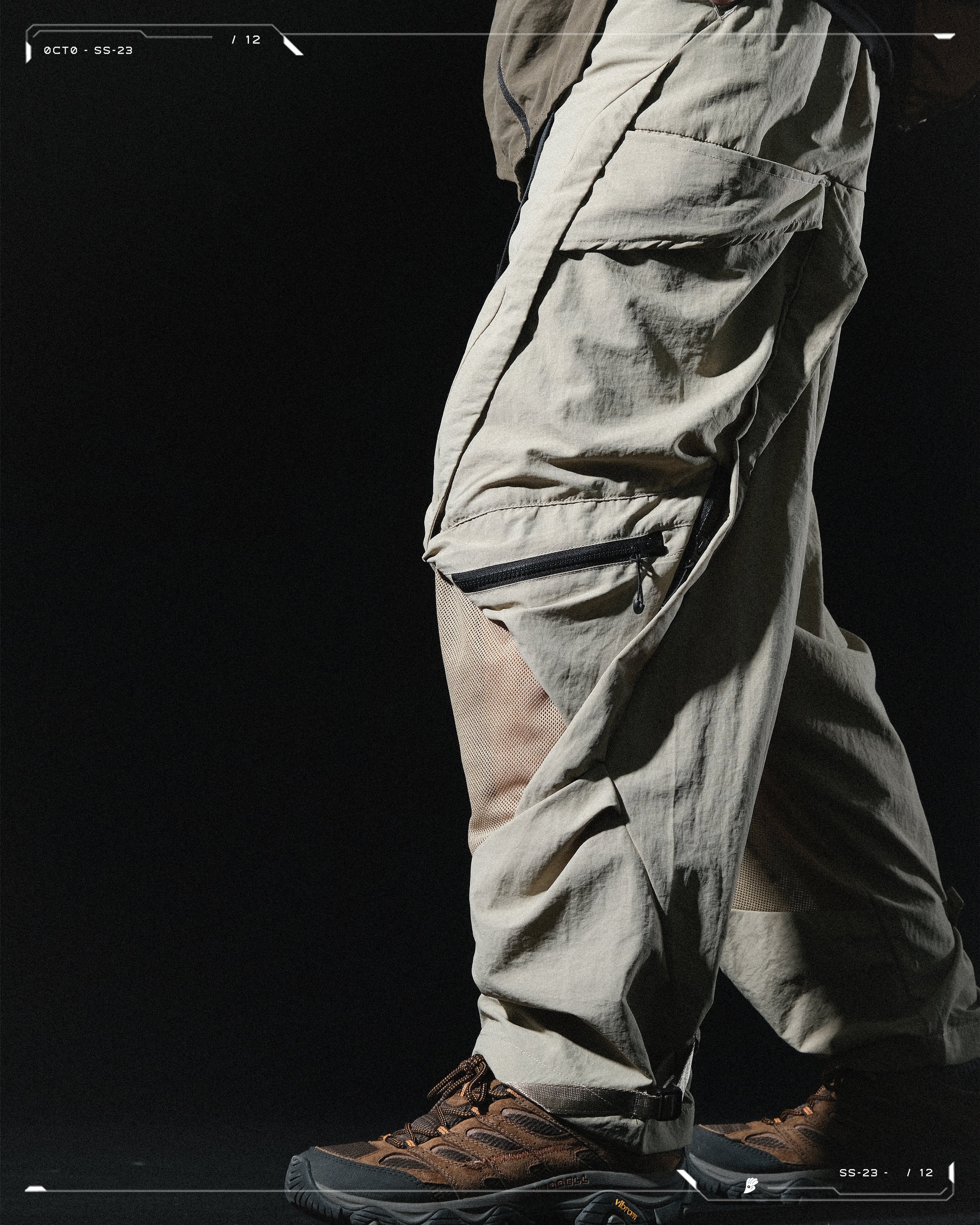 SS23 / 12 —  P23-129 Rollable Pocket Pants  (Khaki)