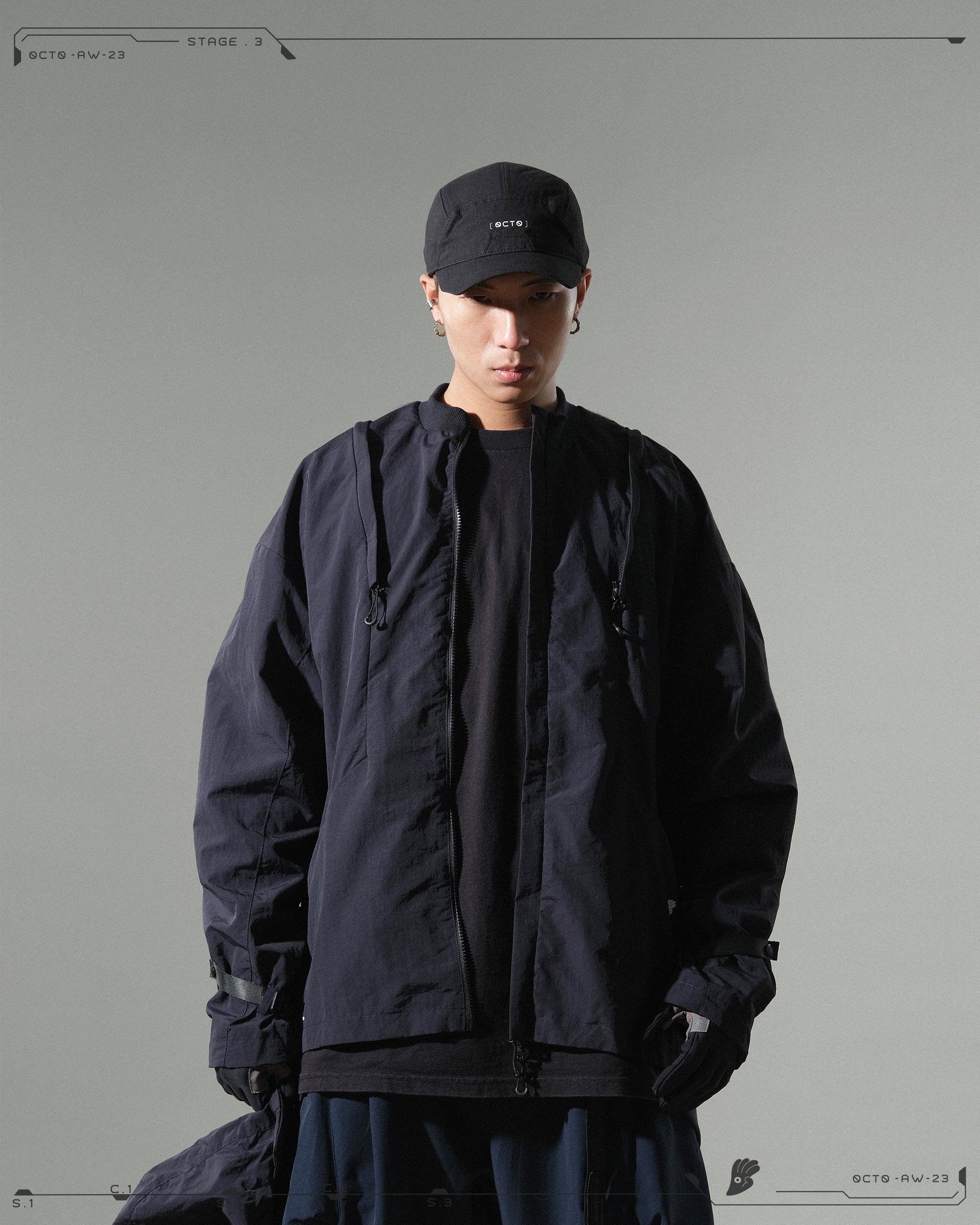 AW23 / 10 — T23-076  Detachable Mighty form Windbreaker (Navy)
