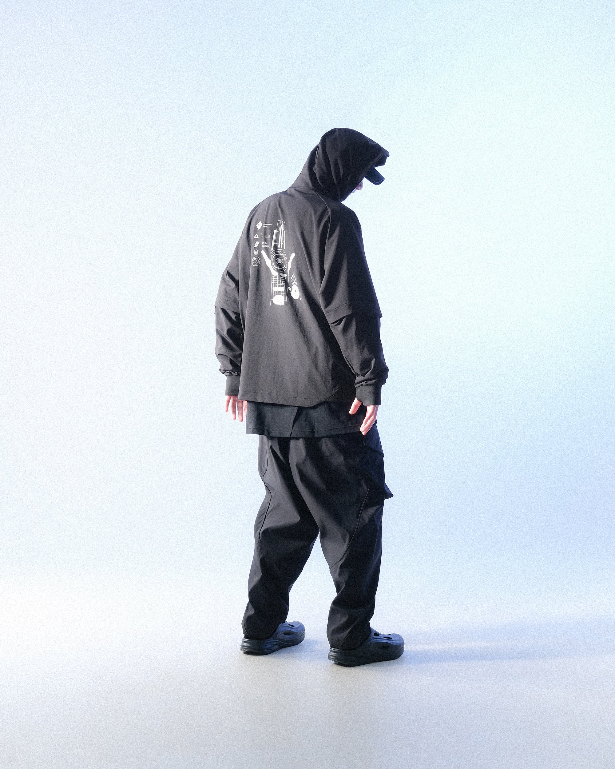 S1 A24-H-01 PixelPulse Visor Hoodies (Black)