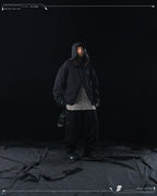 AW23 / 02 —  P23-130 Trapezoidal V-Shape Visor Arc Wide Pants  (Black)