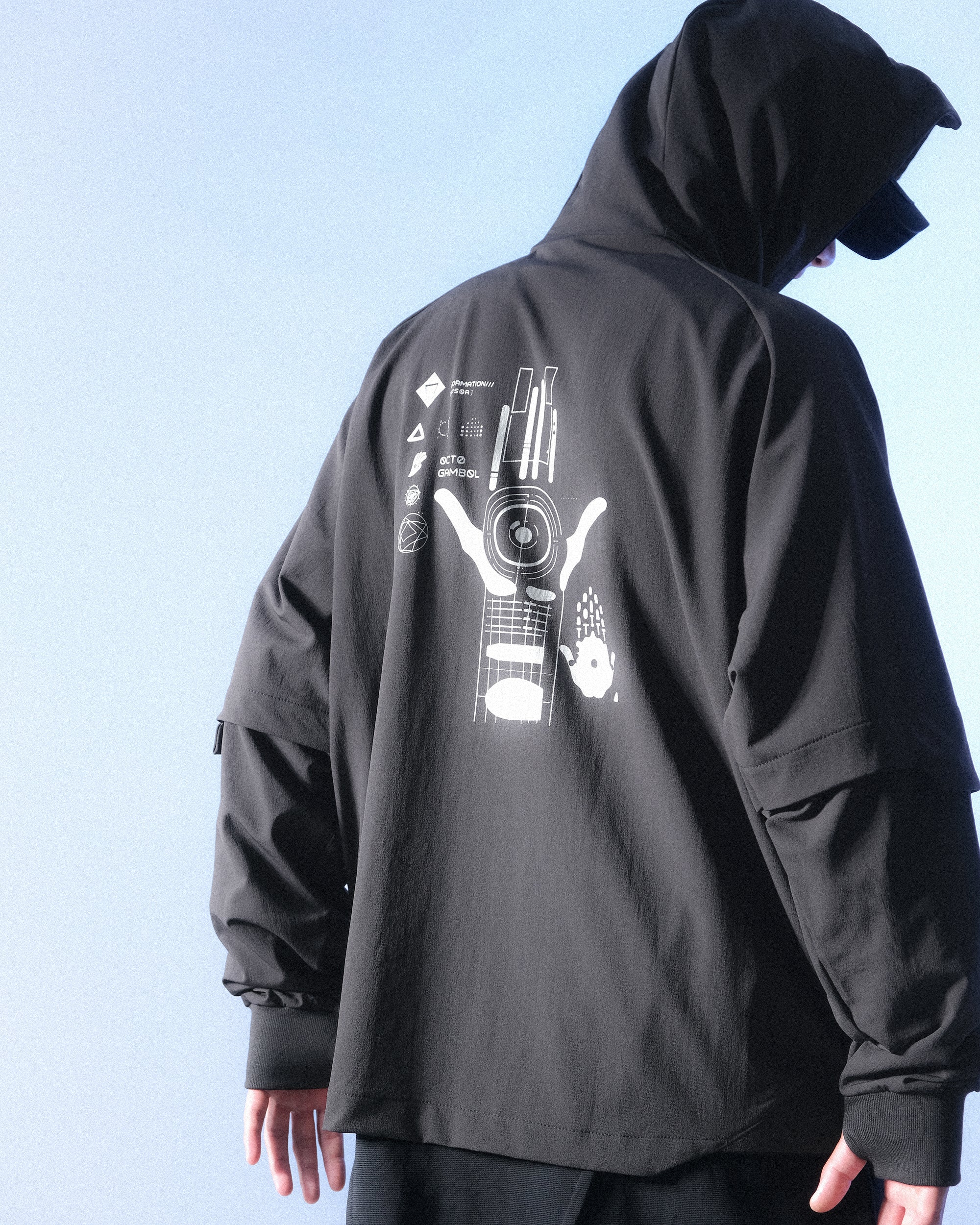 S1 A24-H-01 PixelPulse Visor Hoodies (Black)