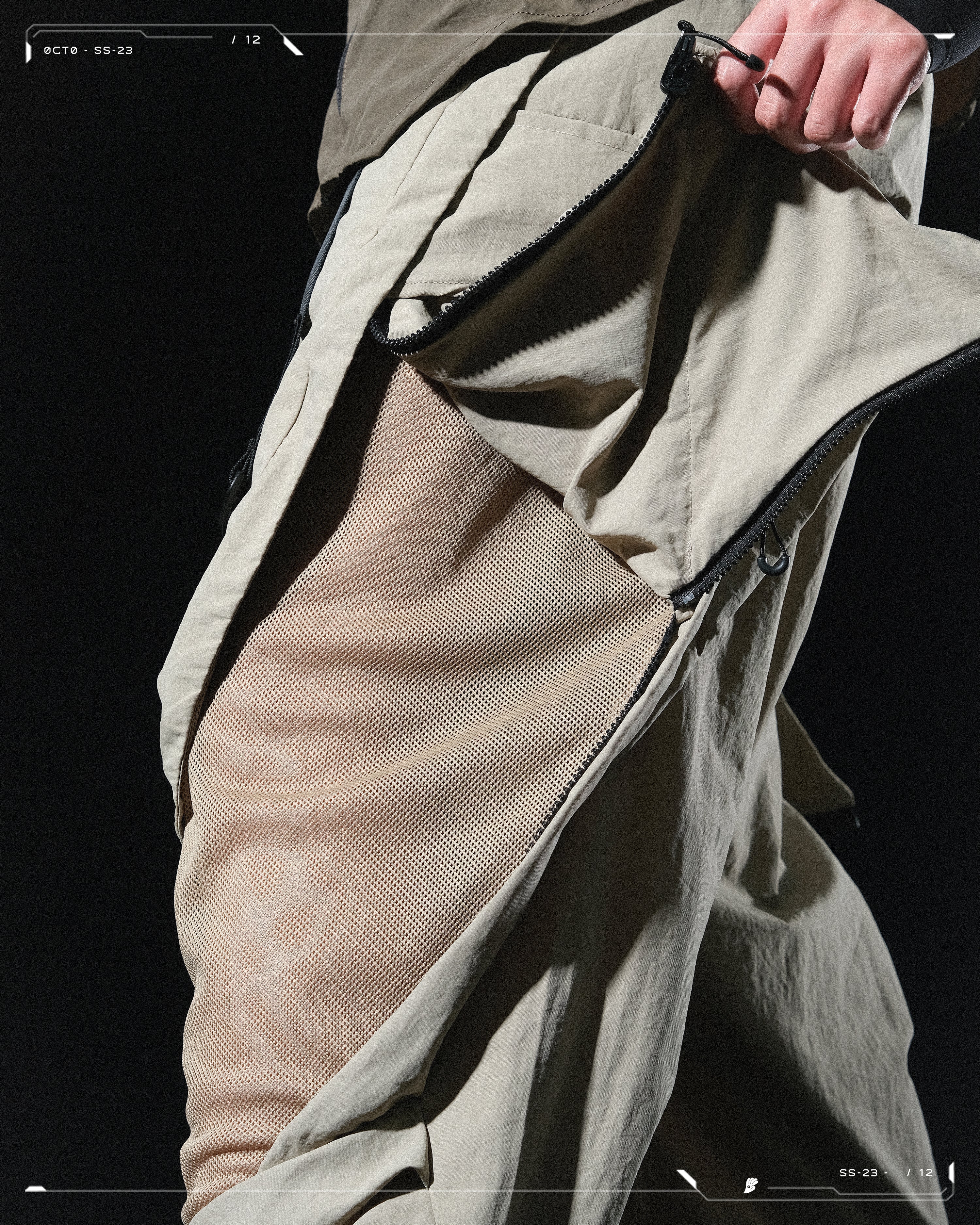 SS23 / 12 —  P23-129 Rollable Pocket Pants  (Khaki)