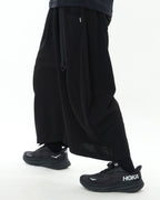 S26-PR-P2 / Light Grid Barrel Pants (Black)