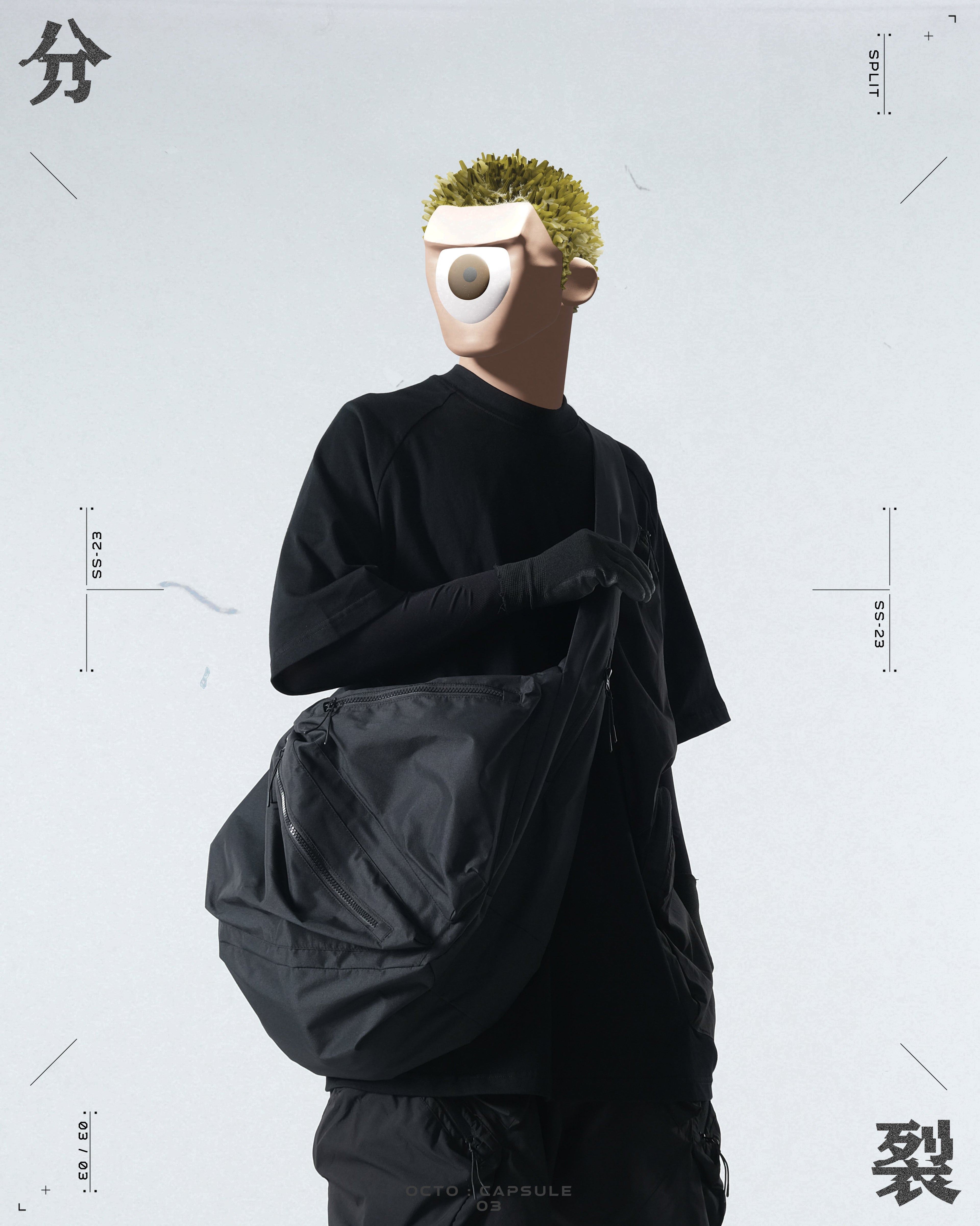 Capsule 03 / CSA-002  Split Shoulder Bag (Black)