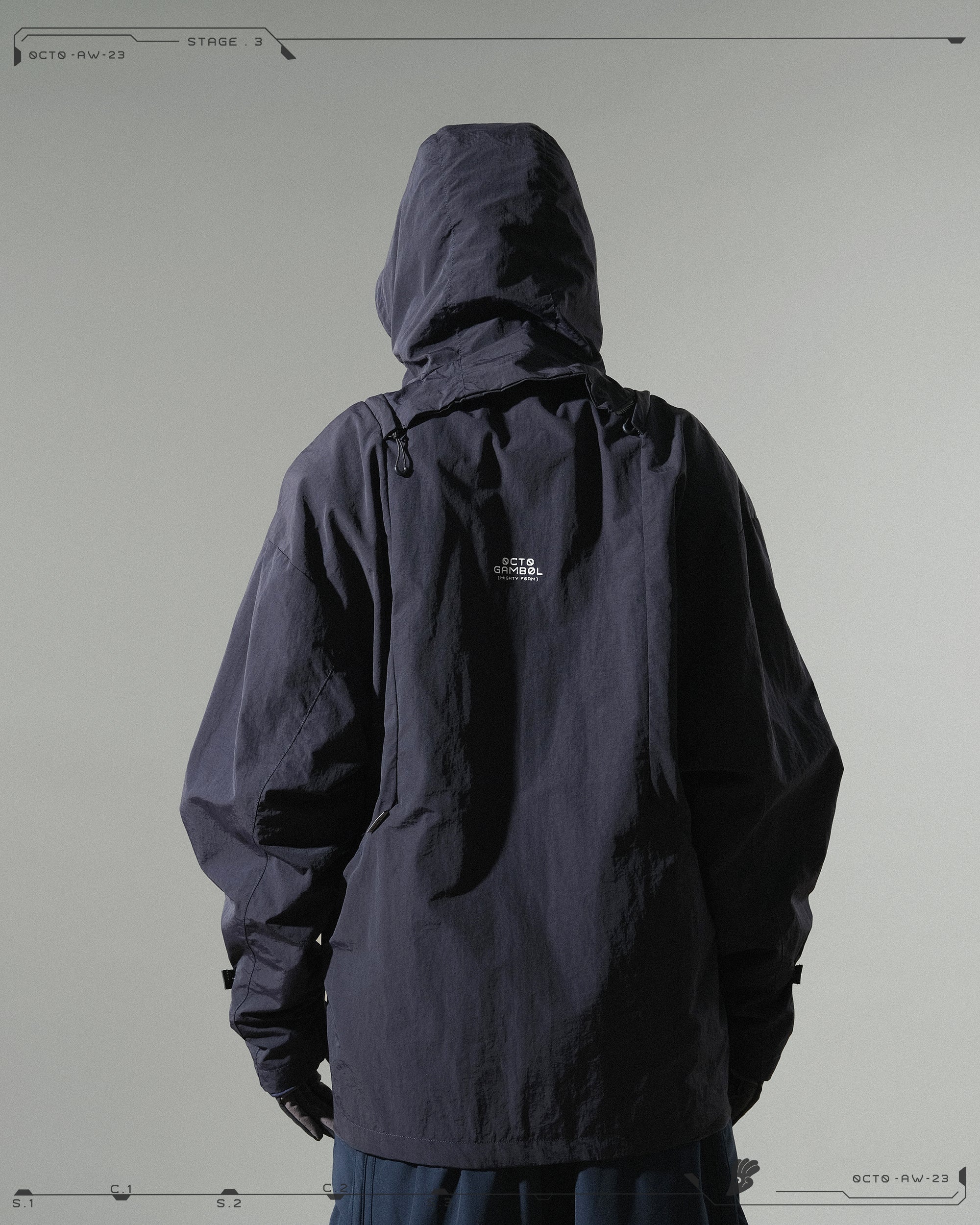 AW23 / 10 — T23-076  Detachable Mighty form Windbreaker (Navy)