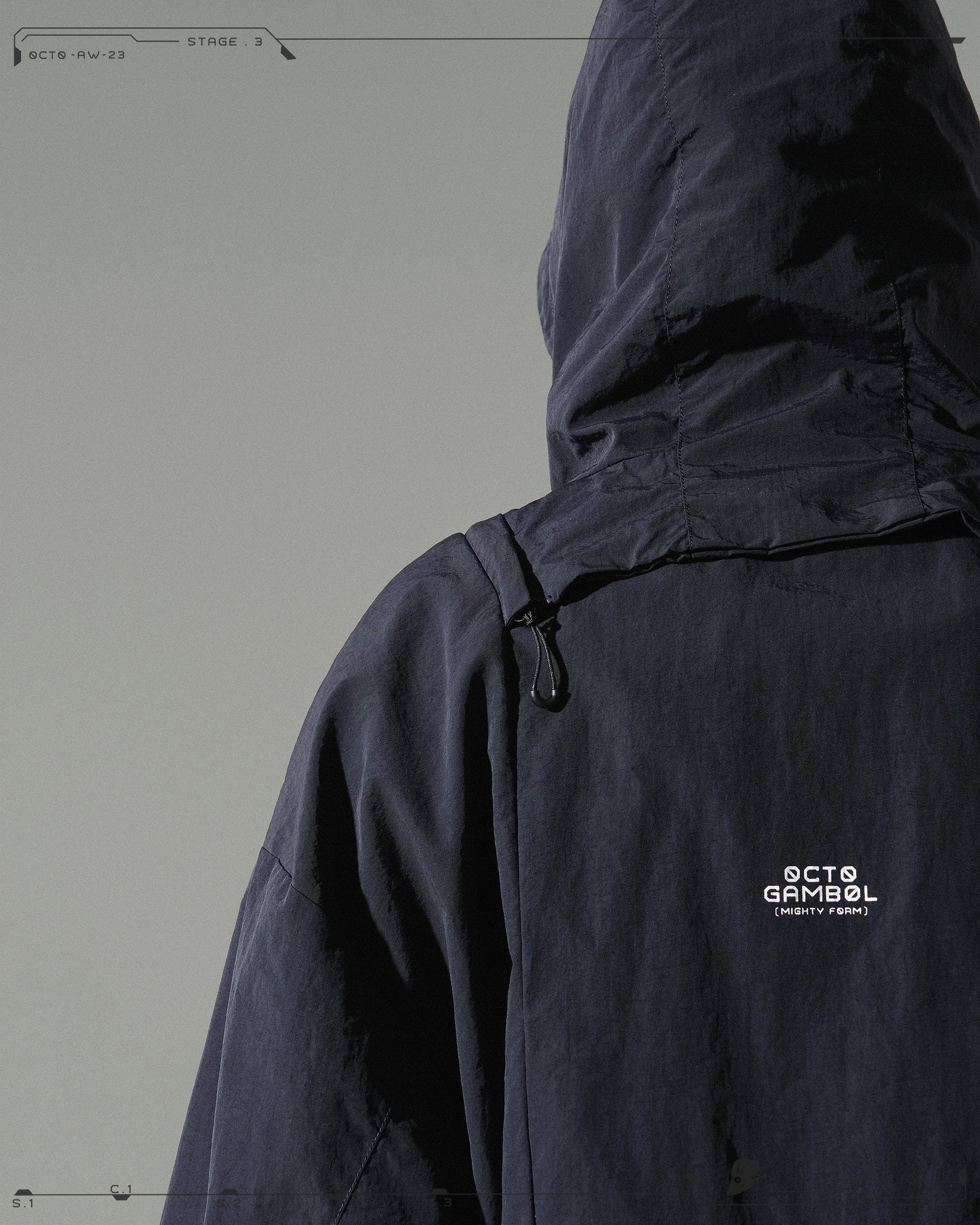AW23 / 10 — T23-076  Detachable Mighty form Windbreaker (Navy)