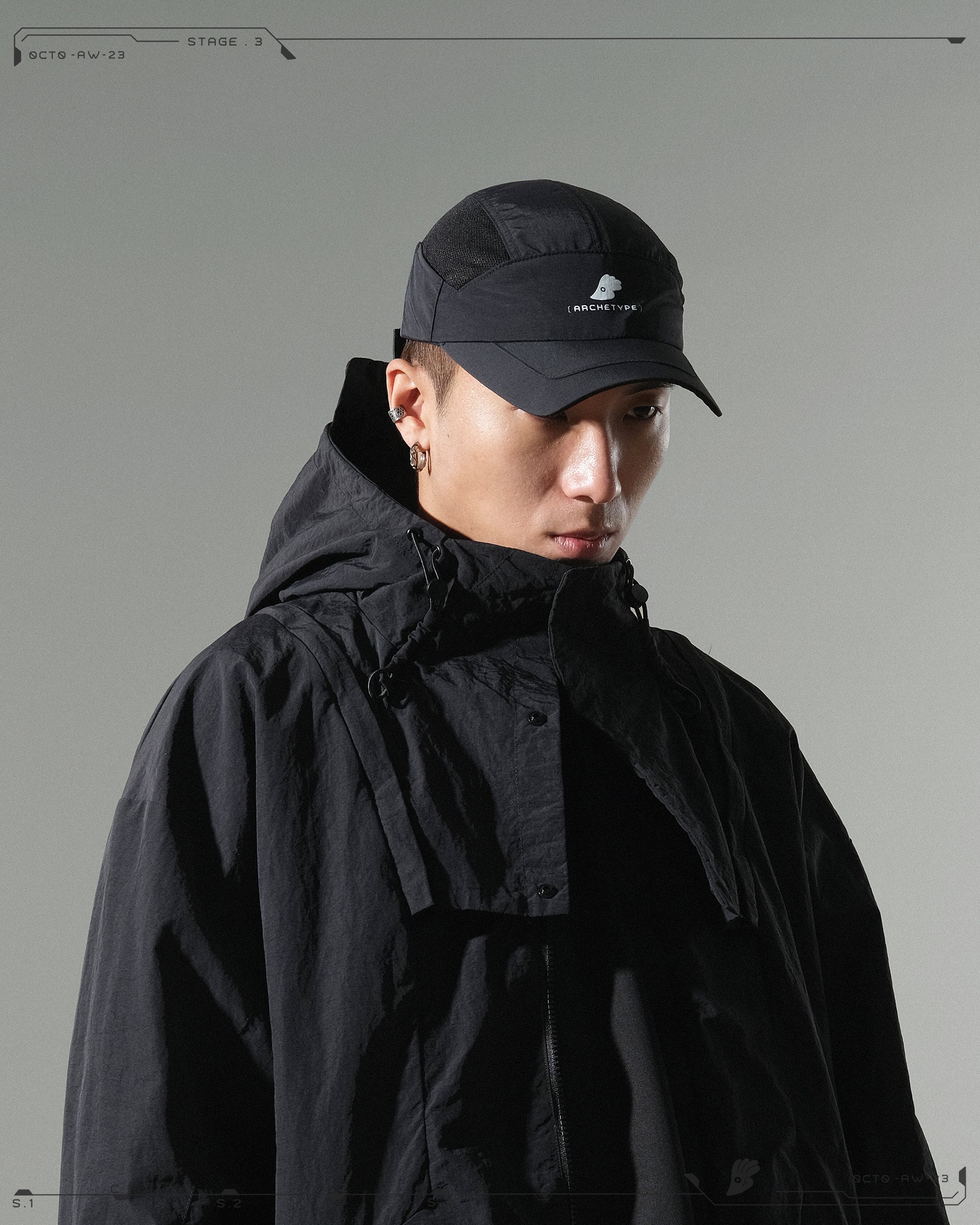 AW23 / 10 — T23-076  Detachable Mighty form Windbreaker (Black)