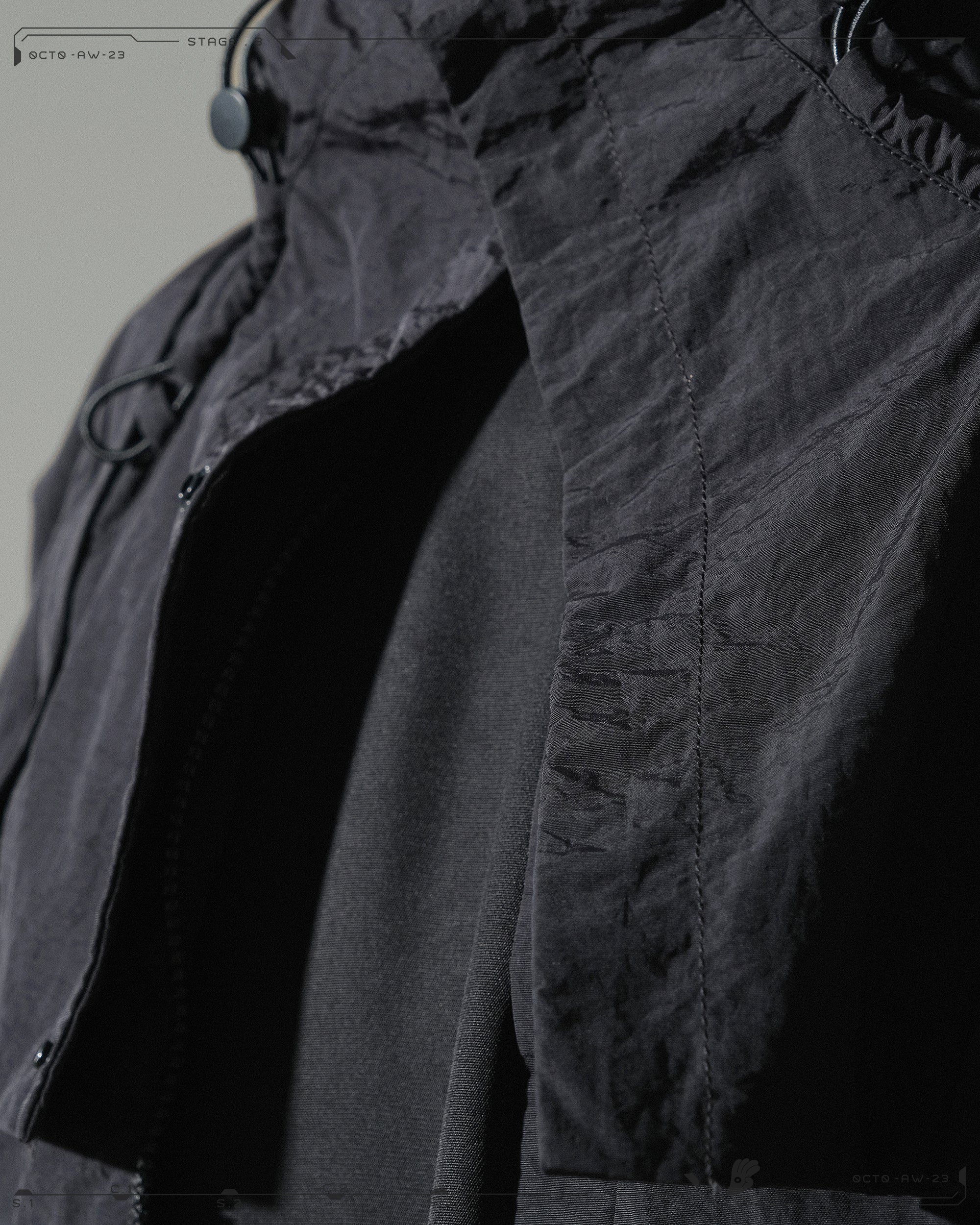 AW23 / 10 — T23-076  Detachable Mighty form Windbreaker (Black)
