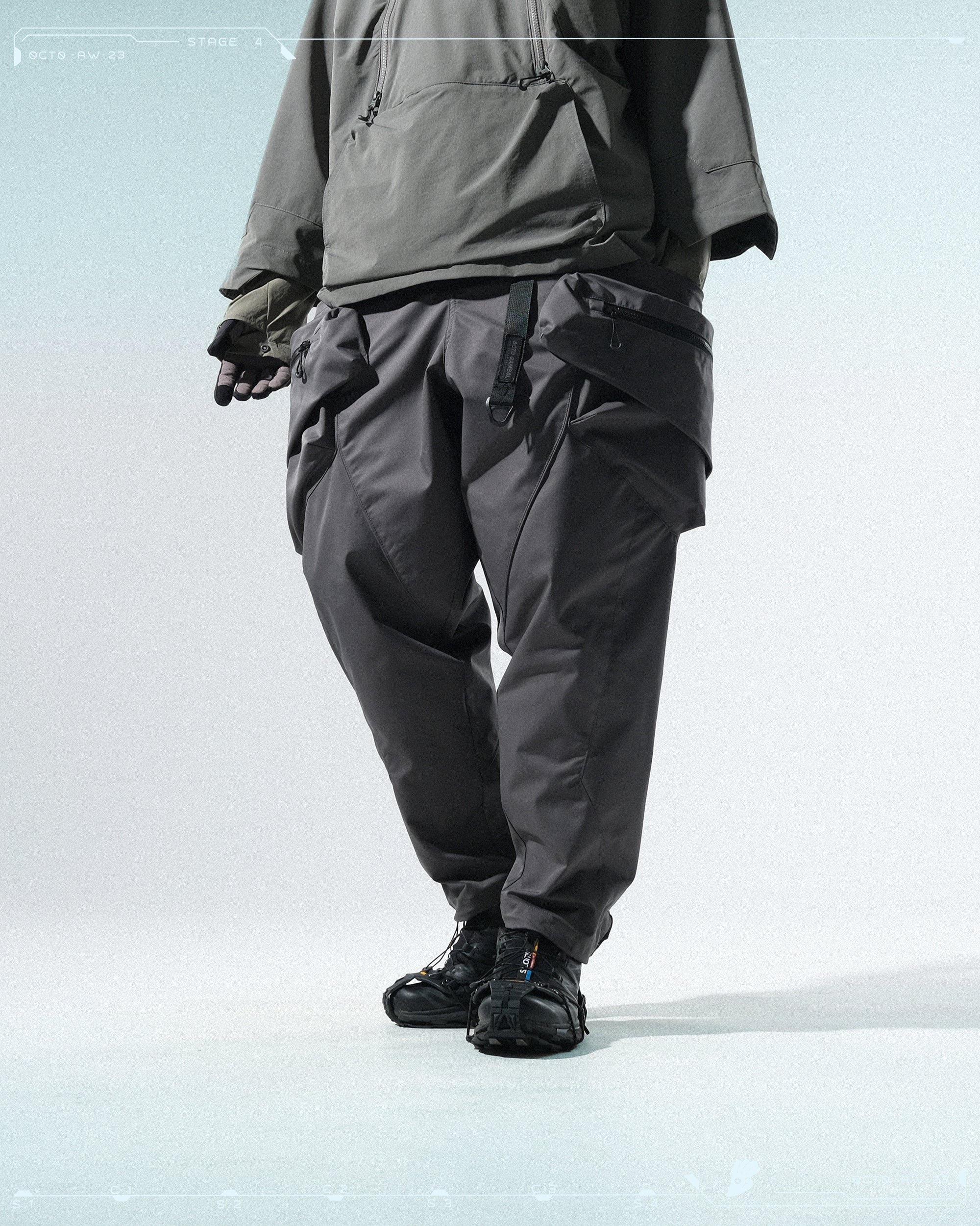 AW23 / 12 —  P23-134 Hollow Pocket Access Orb Pants  (Dark Grey)