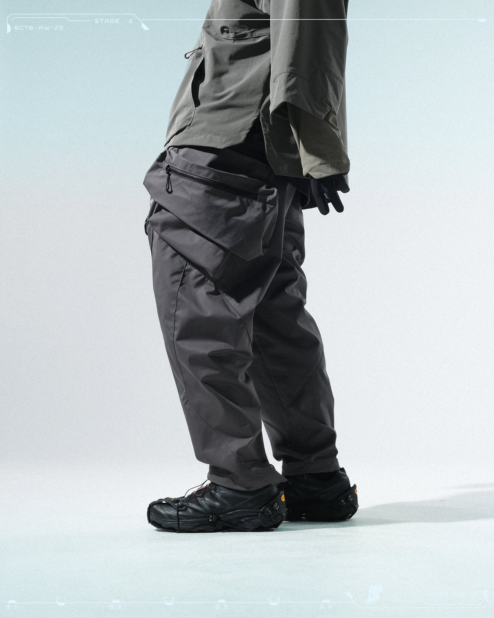 AW23 / 12 —  P23-134 Hollow Pocket Access Orb Pants  (Dark Grey)