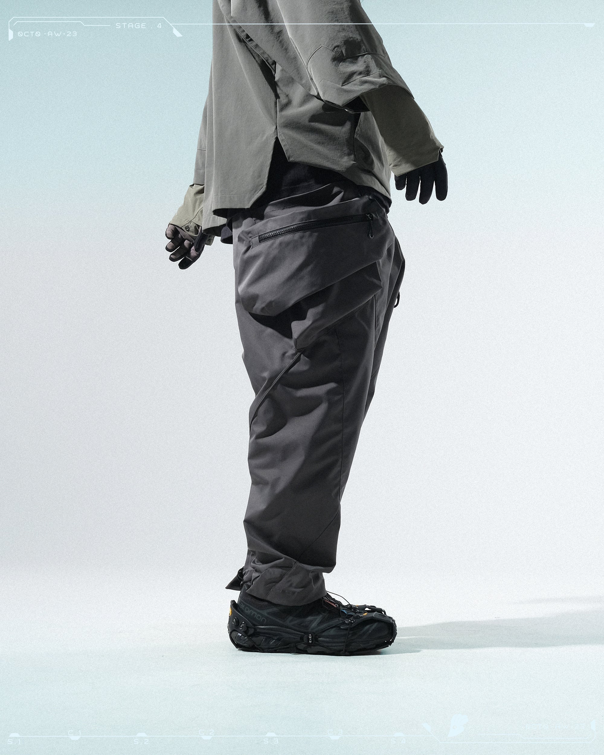 AW23 / 12 —  P23-134 Hollow Pocket Access Orb Pants  (Dark Grey)