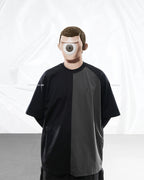 S24  / C-04-T   Dual Stitching Oversized T-shirt  (Black)