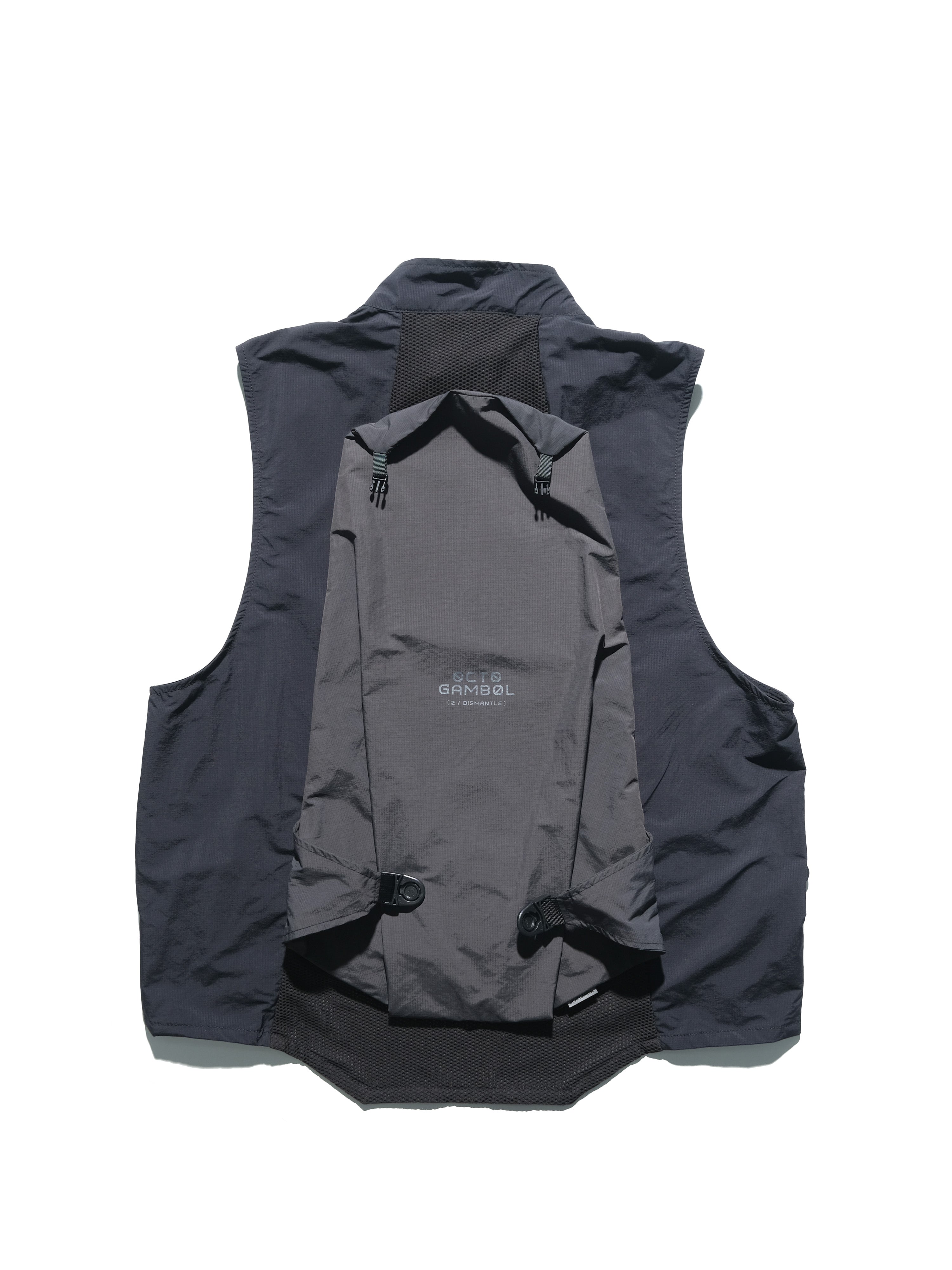 S24  / 05 —  O-01  Trapezoidal Solid Dismantle Vest  (Black)