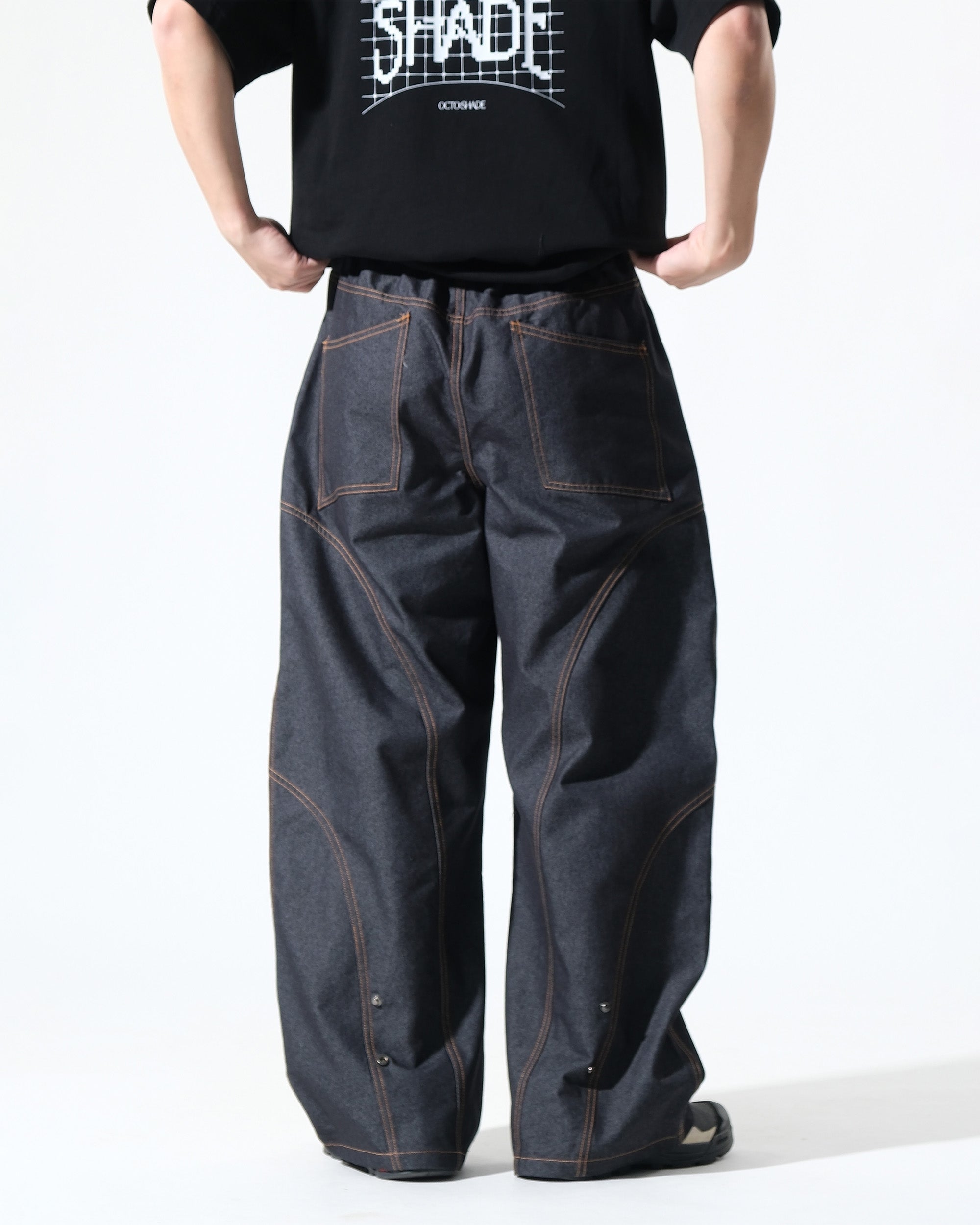 S26-SD3-P / Race Line Denim Pants (N-Black)