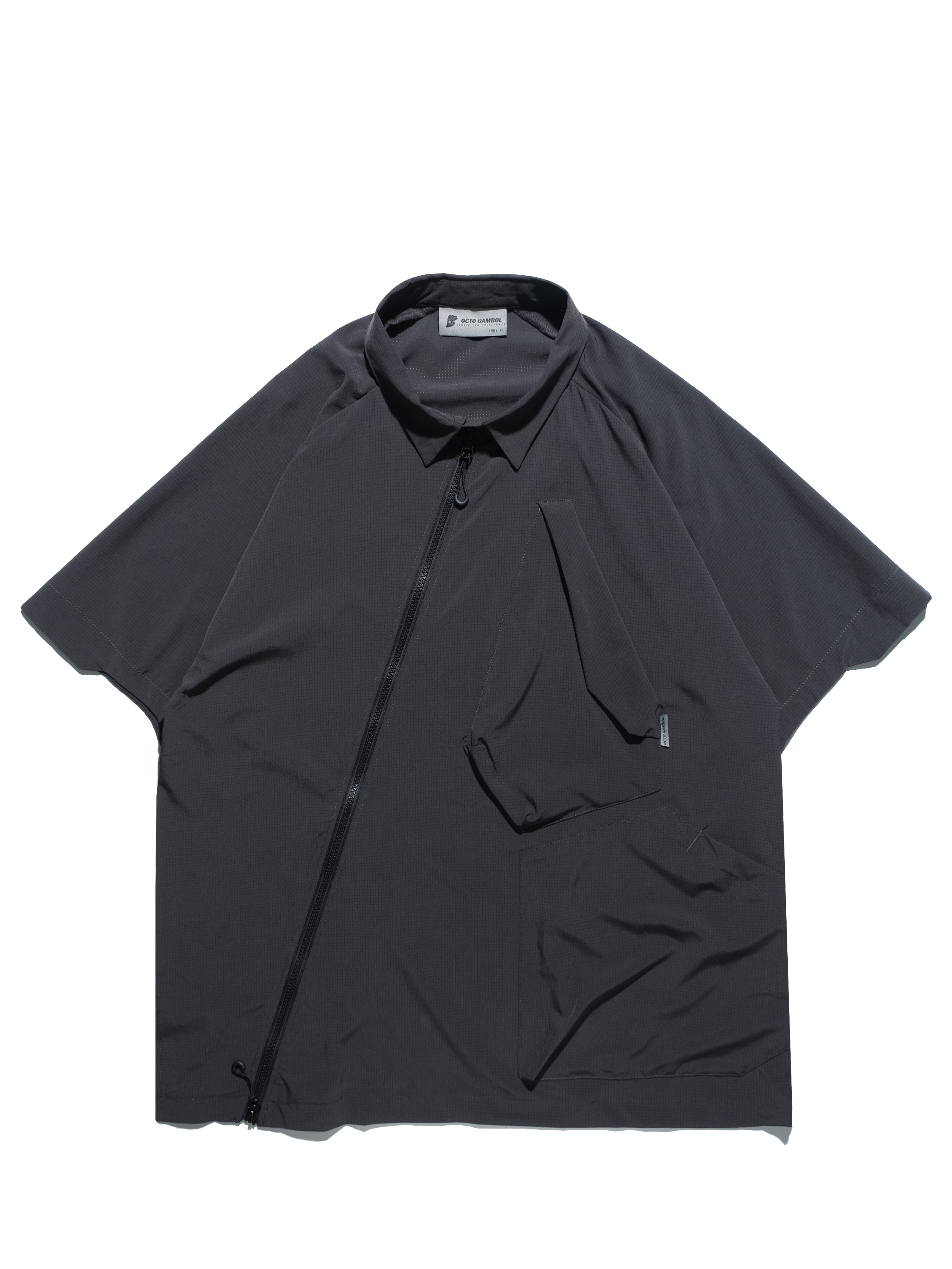 S24  / 14 —  ST-03  Diagonal Sukkiri Shirt  (Iron Grey)