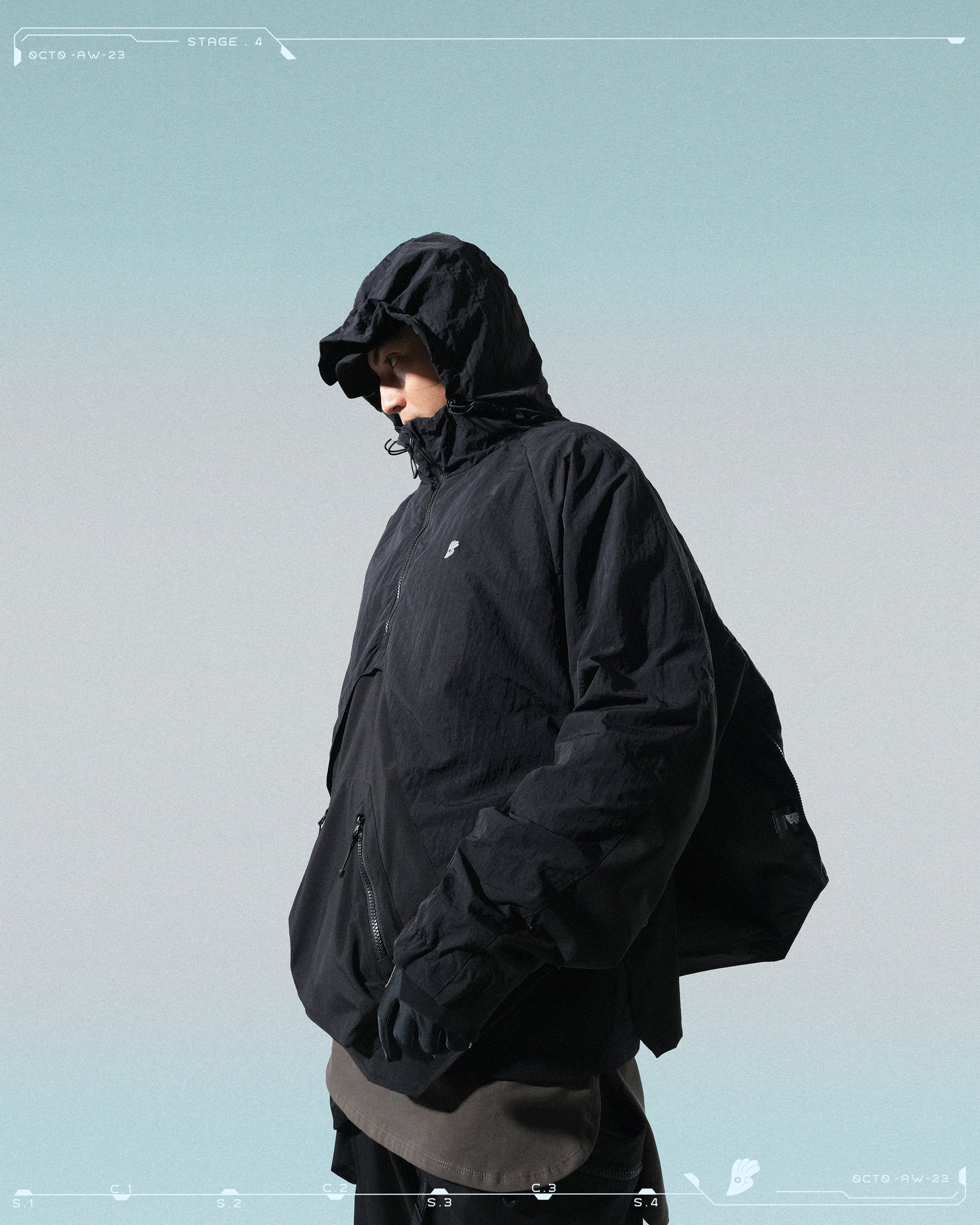 AW23 / 11 —J23-029   Ripple Tornado Pullover (Black)