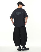 S26-PR-P2 / Light Grid Barrel Pants (Black)
