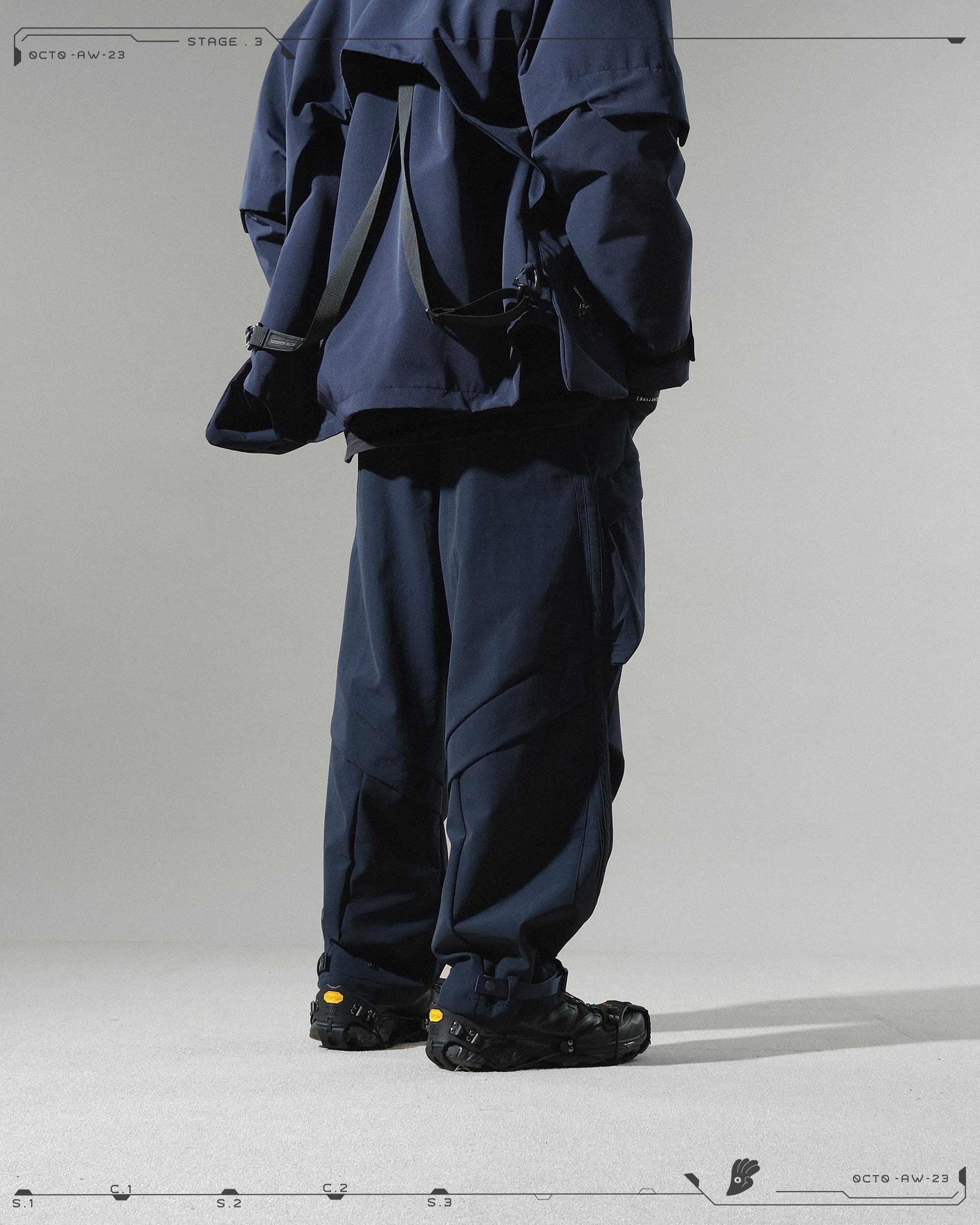 AW23 / 09 —  P23-133  Sukkiri Vertical Pants  (Navy)