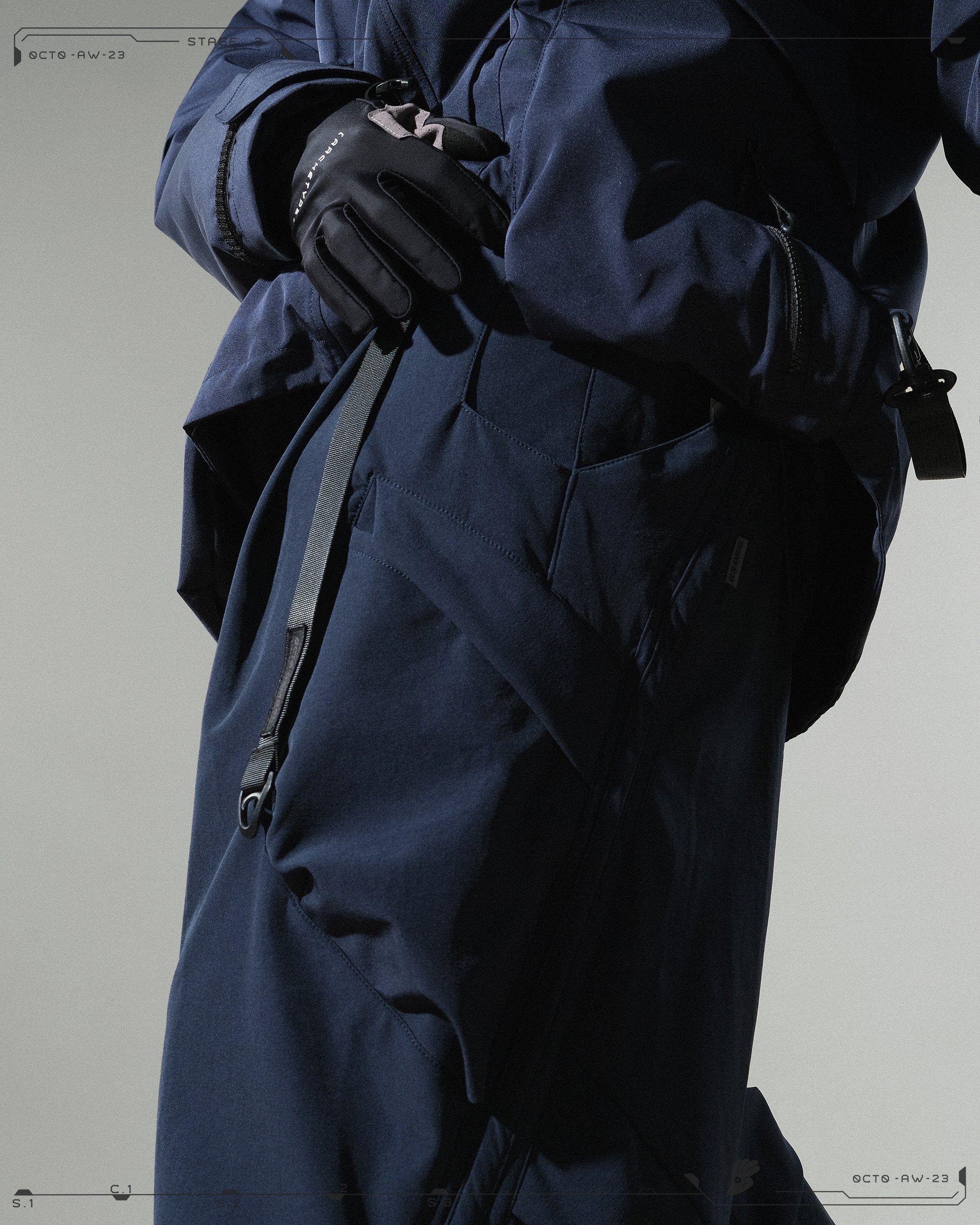 AW23 / 09 —  P23-133  Sukkiri Vertical Pants  (Navy)