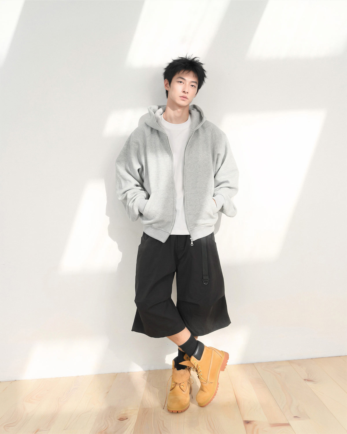A26-PR-Z / Arc Seam Zip Hoodie (L-Grey)