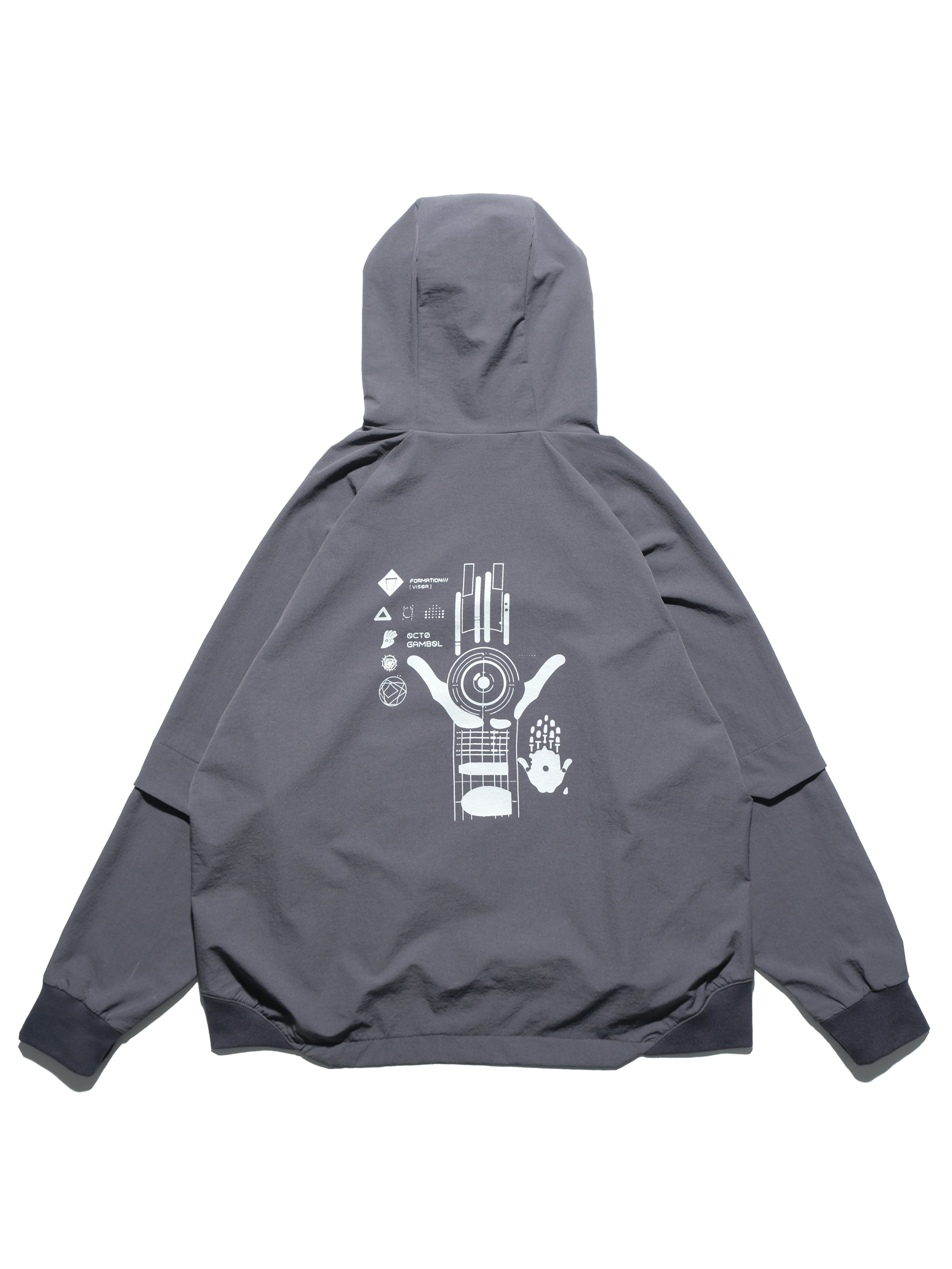 S1 A24-H-01 PixelPulse Visor Hoodies (Grey)