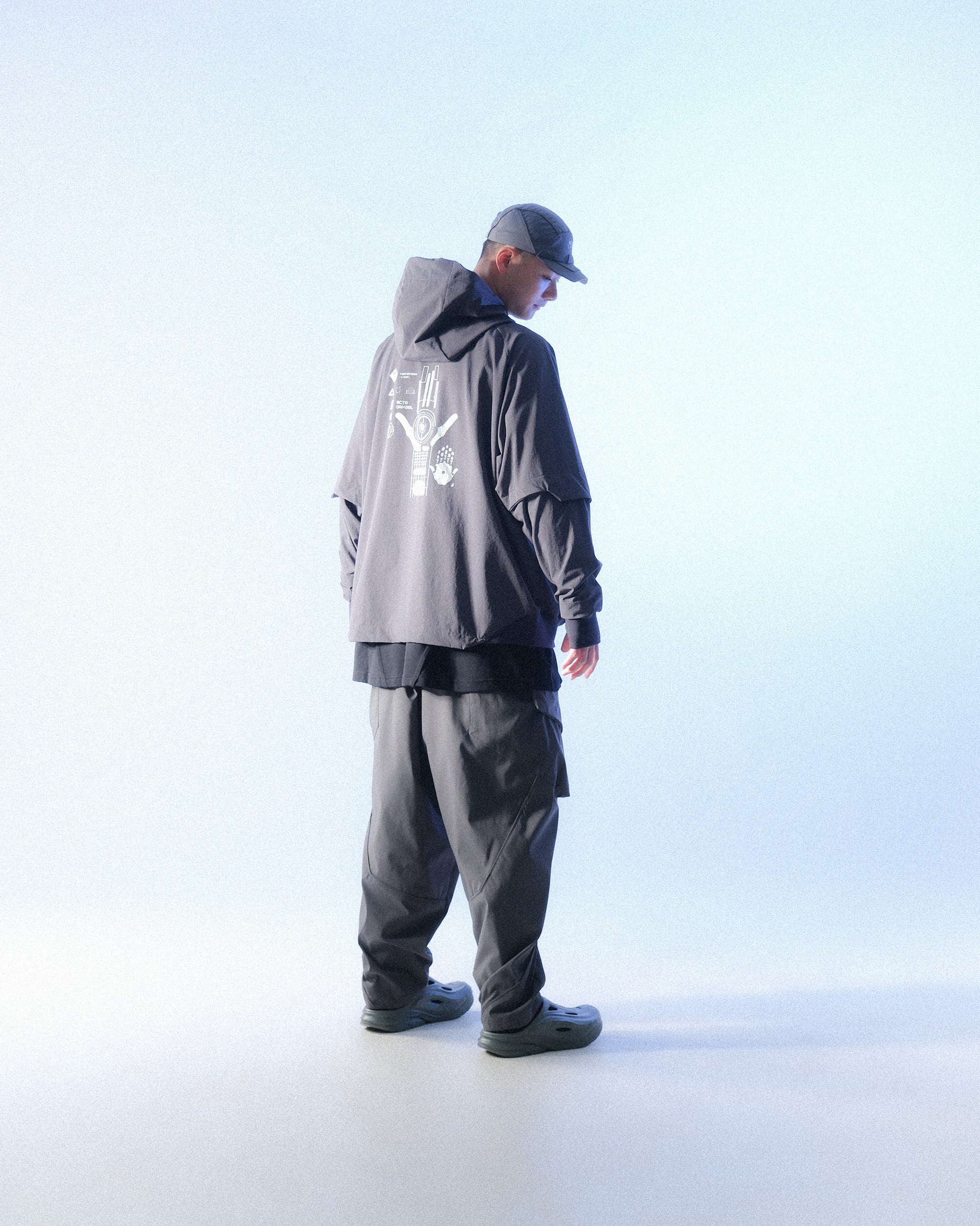 S1 A24-H-01 PixelPulse Visor Hoodies (Grey)